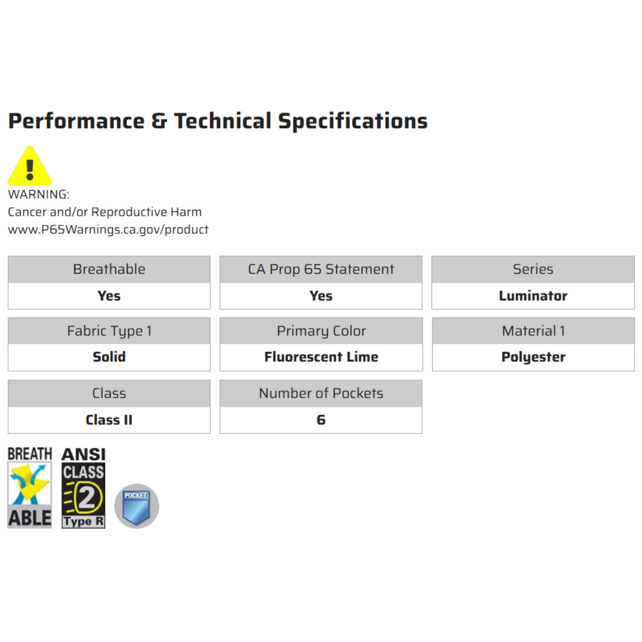 MCR Safety Luminator SURVL Safety Vest, Specs