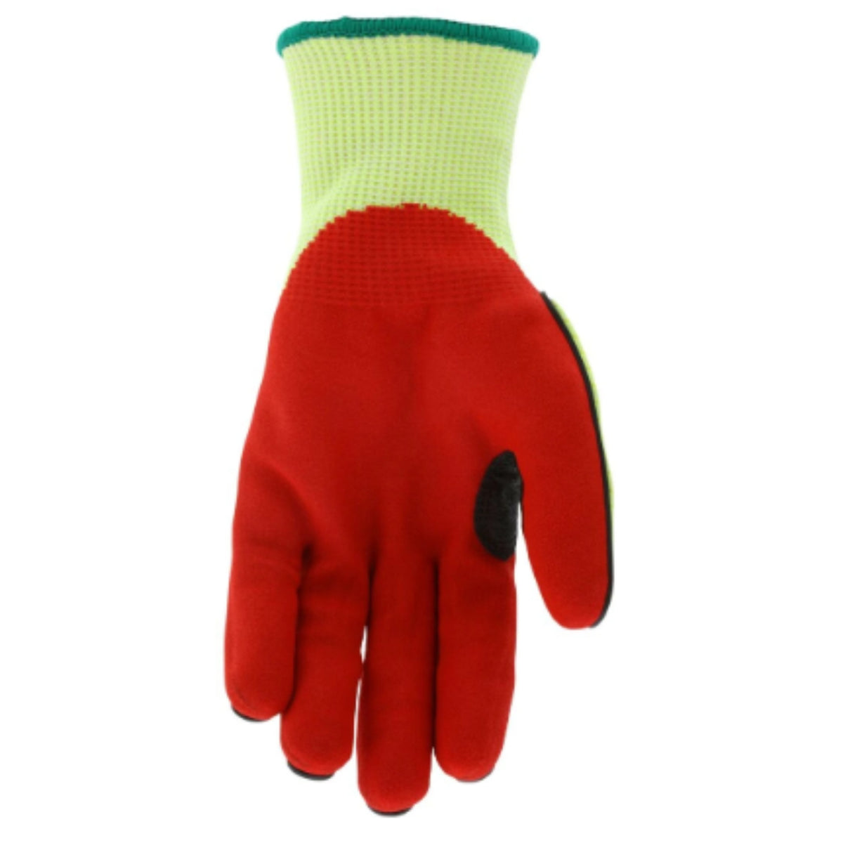 MCR Safety UltraTech UT1956 Hi-Vis Lime And Red Impact-Resistant Glove,Red Coated Palm View