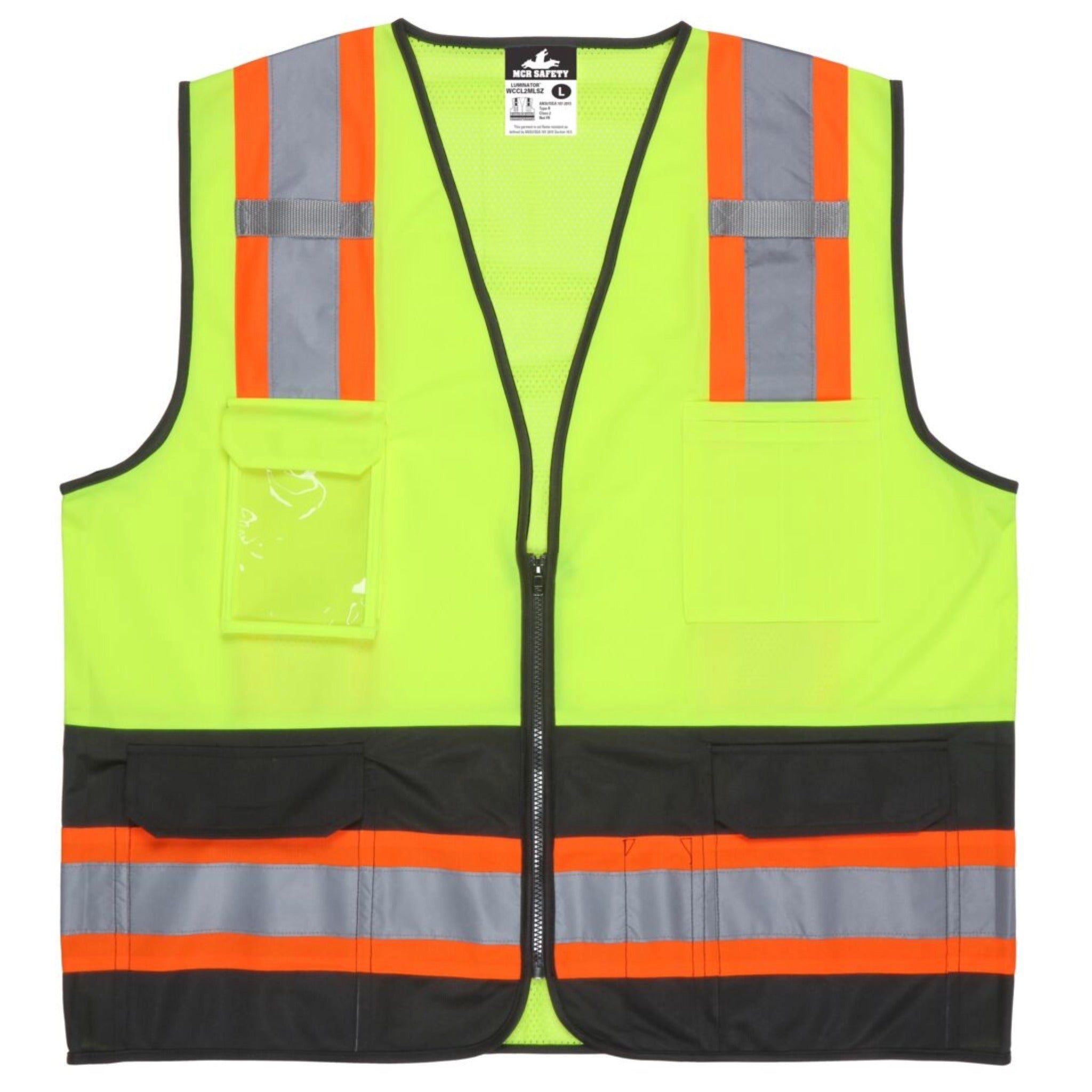 MCR Safety Luminator WCCL2MLSZ Safety Vest, Front View