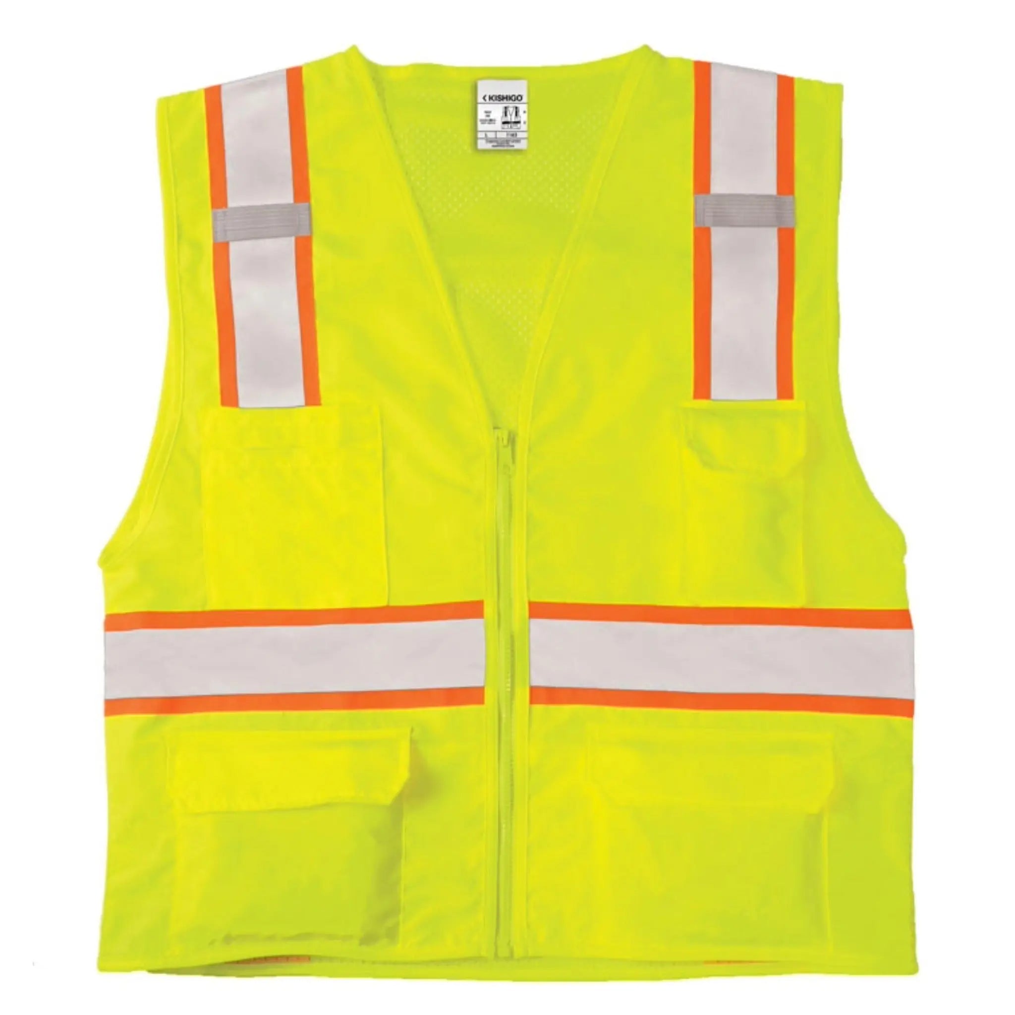 Kishigo Ultra-Cool Solid Front with Mesh Back Vest, Type R, Class 2, 1 Each 