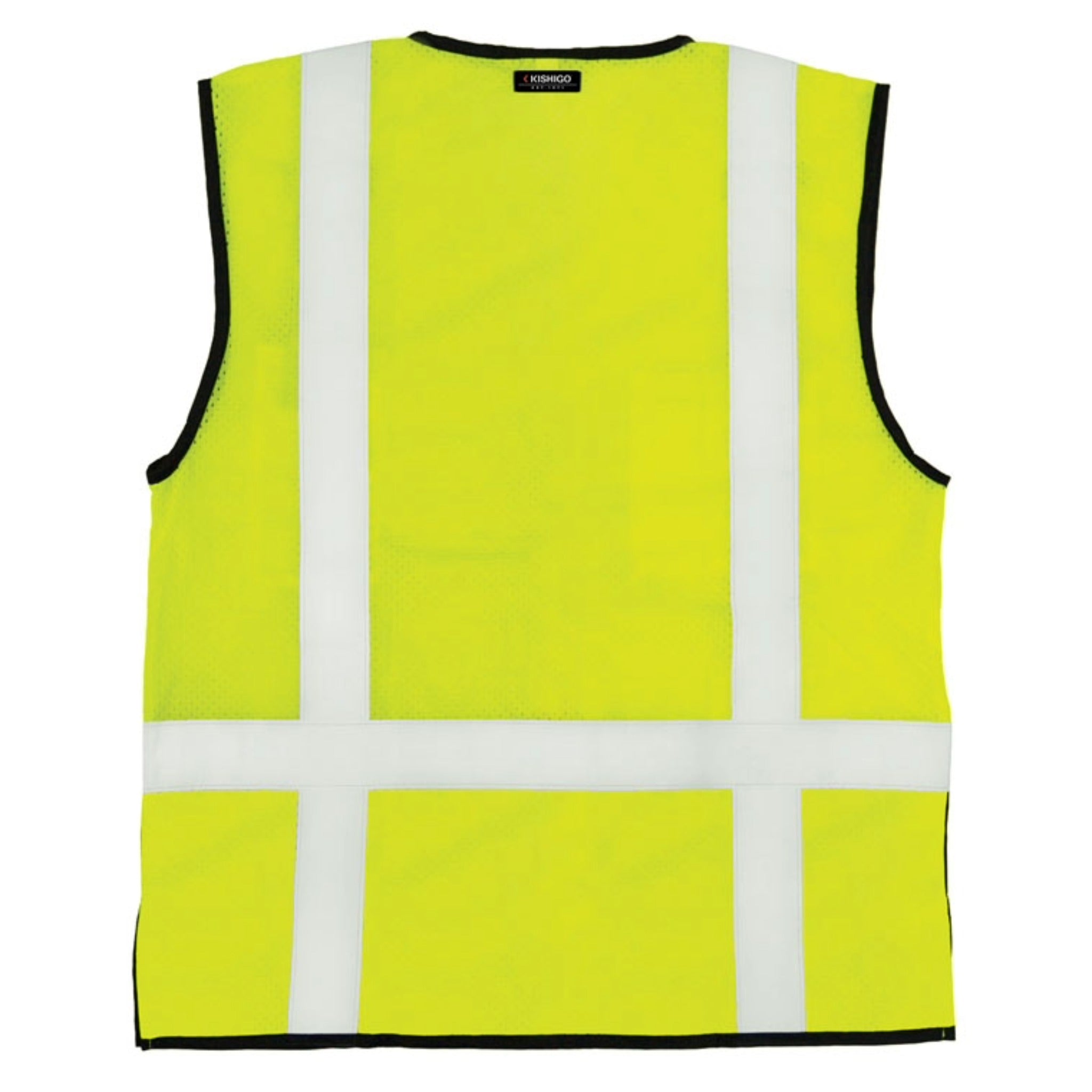 Kishigo 1509 Black Bottom Mesh Vest, Type R, Class 2, Lime, 1 Each-Back-Flat