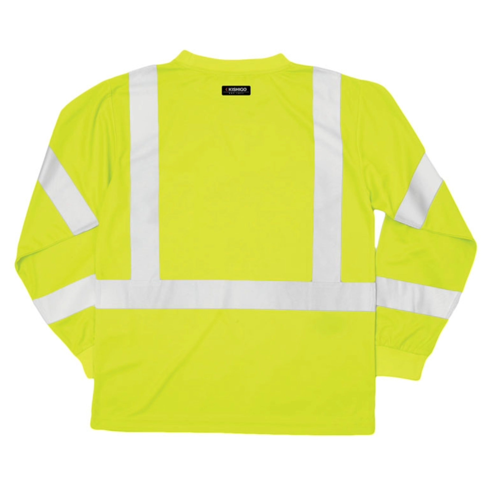 Kishigo 9145 Economy Series Class 3 Long Sleeve Performance T-Shirt, Lime, 1 Each