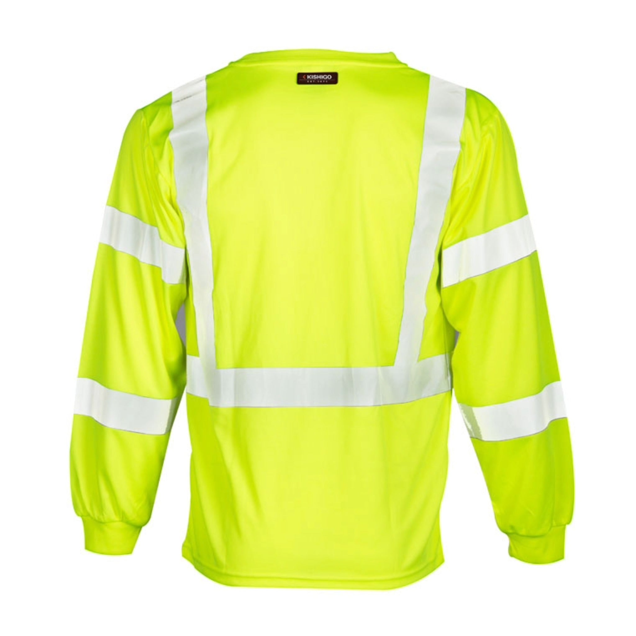 Kishigo 9145 Economy Series Class 3 Long Sleeve Performance T-Shirt, Lime, 1 Each