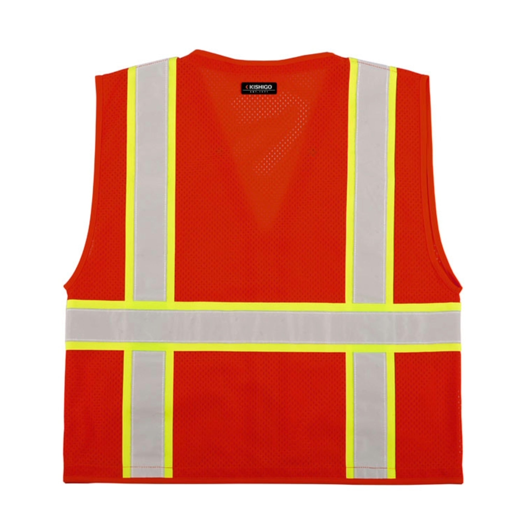 Kishigo B103 Enhanced Visibility Multi Pocket Mesh Vest, Non-ANSI, 1 Each-bacvk-flat