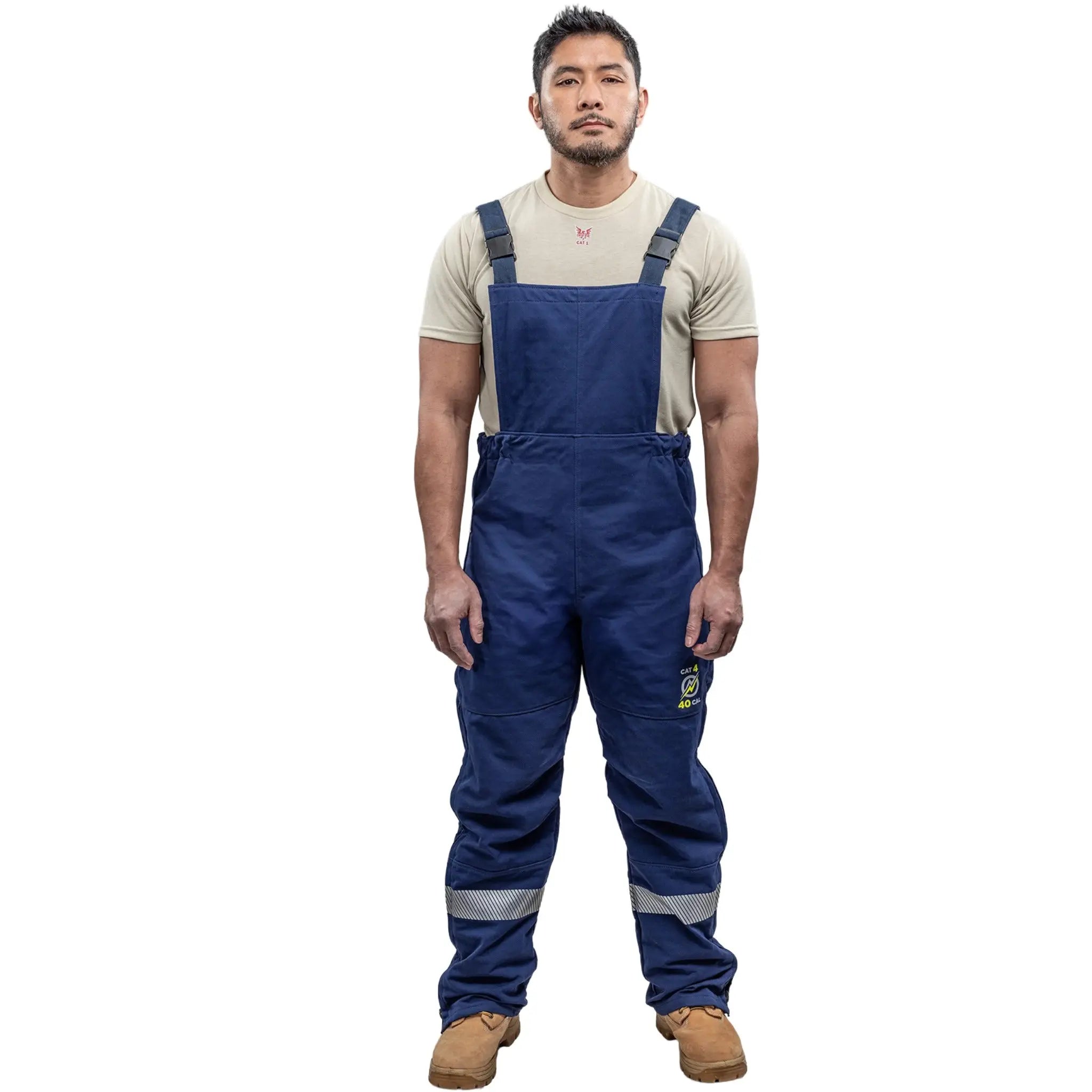 National Safety Apparel Enespro ARC40B ArcGuard Performance 40 Cal Arc Flash Bib Overall, Blue, 1 Each 