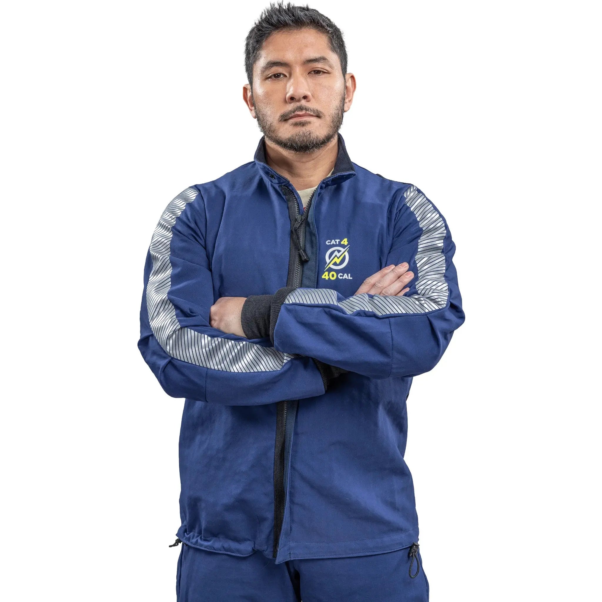 National Safety Apparel Enespro ARC40J ArcGuard Performance 40 Cal Arch Flash Jacket, Blue, 1 Each 