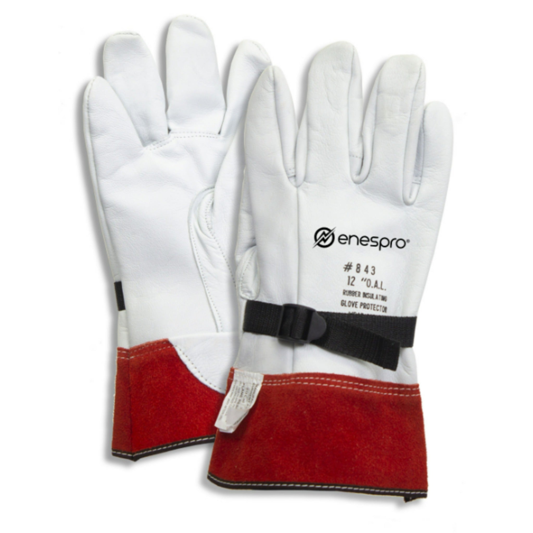 National Safety Apparel Enespro DWH12L9 12" High Voltage Leather Protectors, 1 Pair 