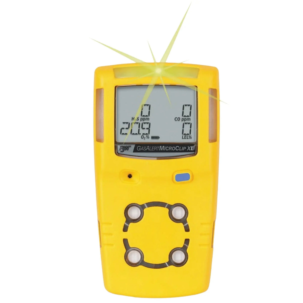 Honeywell BW MCXL-XWHM-Y-NA MicroClip Multi-Gas Detector, LEL, O2, CO, H2S, Electrochemical, 1 Each, Main Image