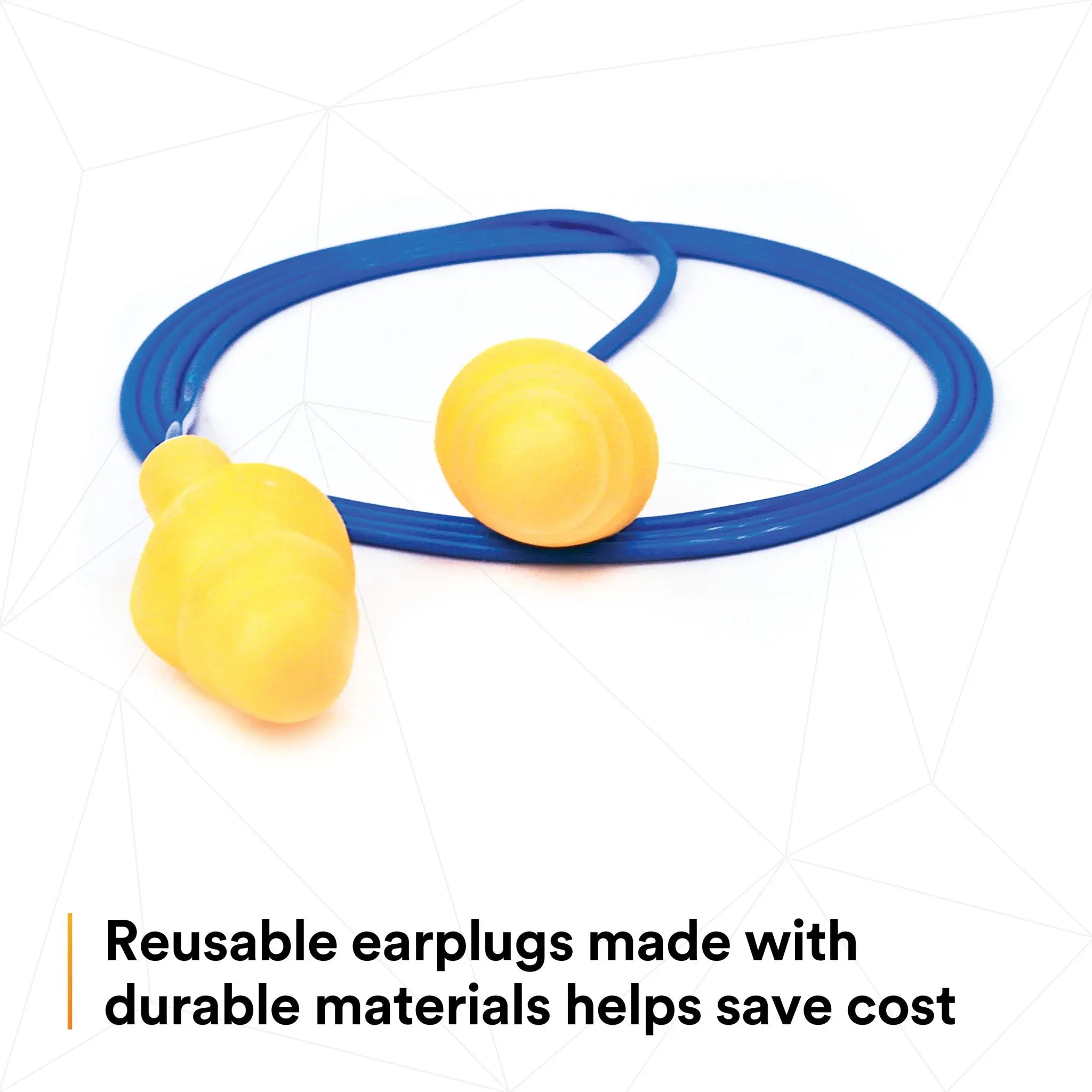 3M E-A-R UltraFit 340-4004 Elastomeric Polymer Corded Earplugs, Yellow, reusable