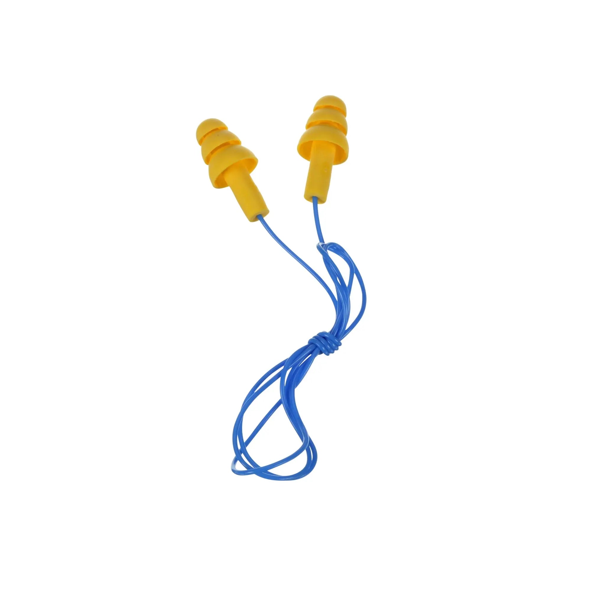 3M E-A-R UltraFit 340-4004 Elastomeric Polymer Corded Earplugs, Yellow, Box of 100 Pairs 