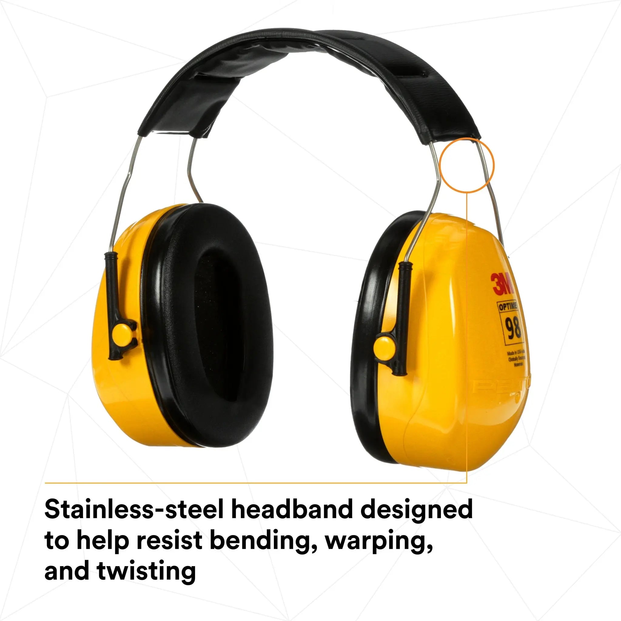 3M PELTOR H9A Optime 98 Over-the-Head Earmuffs, Stainless-steel