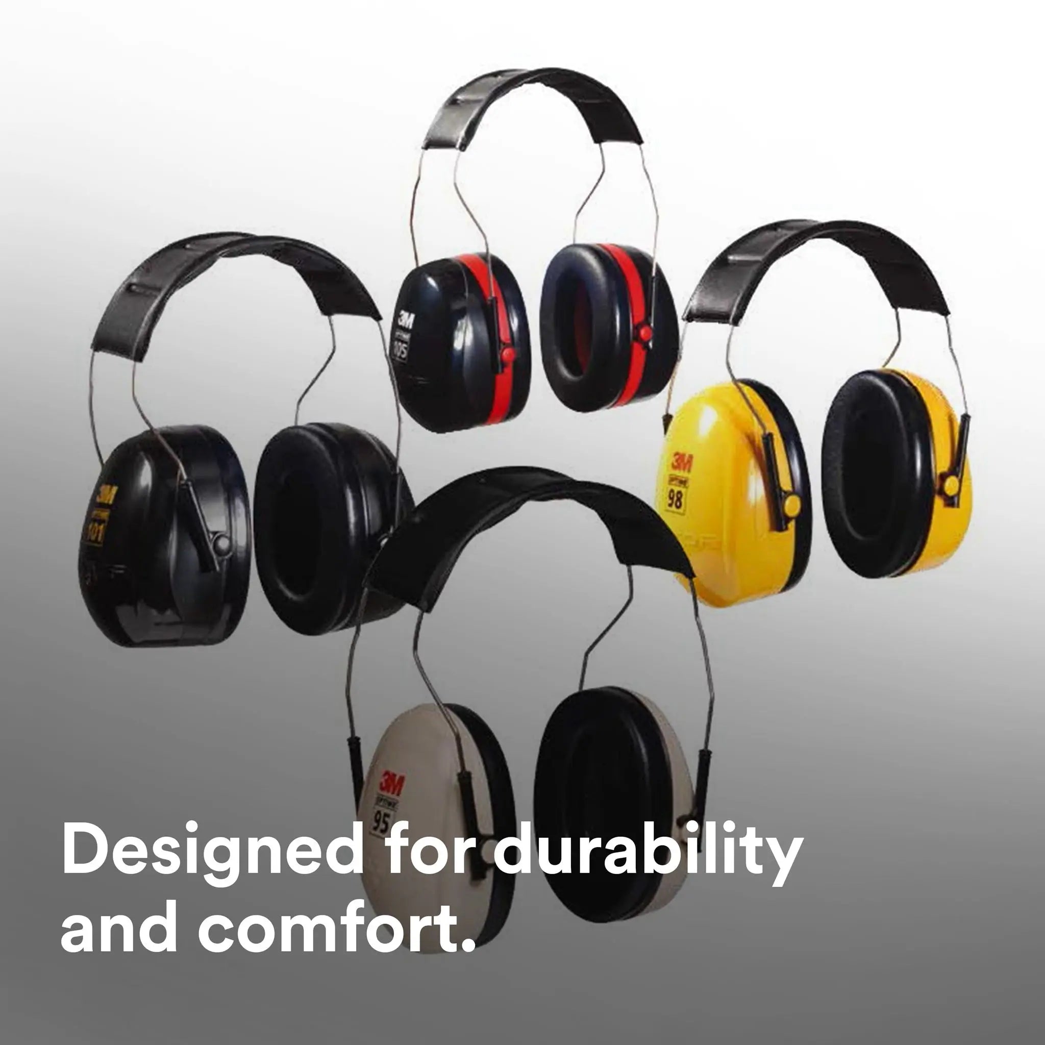 3M PELTOR H9A Optime 98 Over-the-Head Earmuffs, Designed for durability and comfort