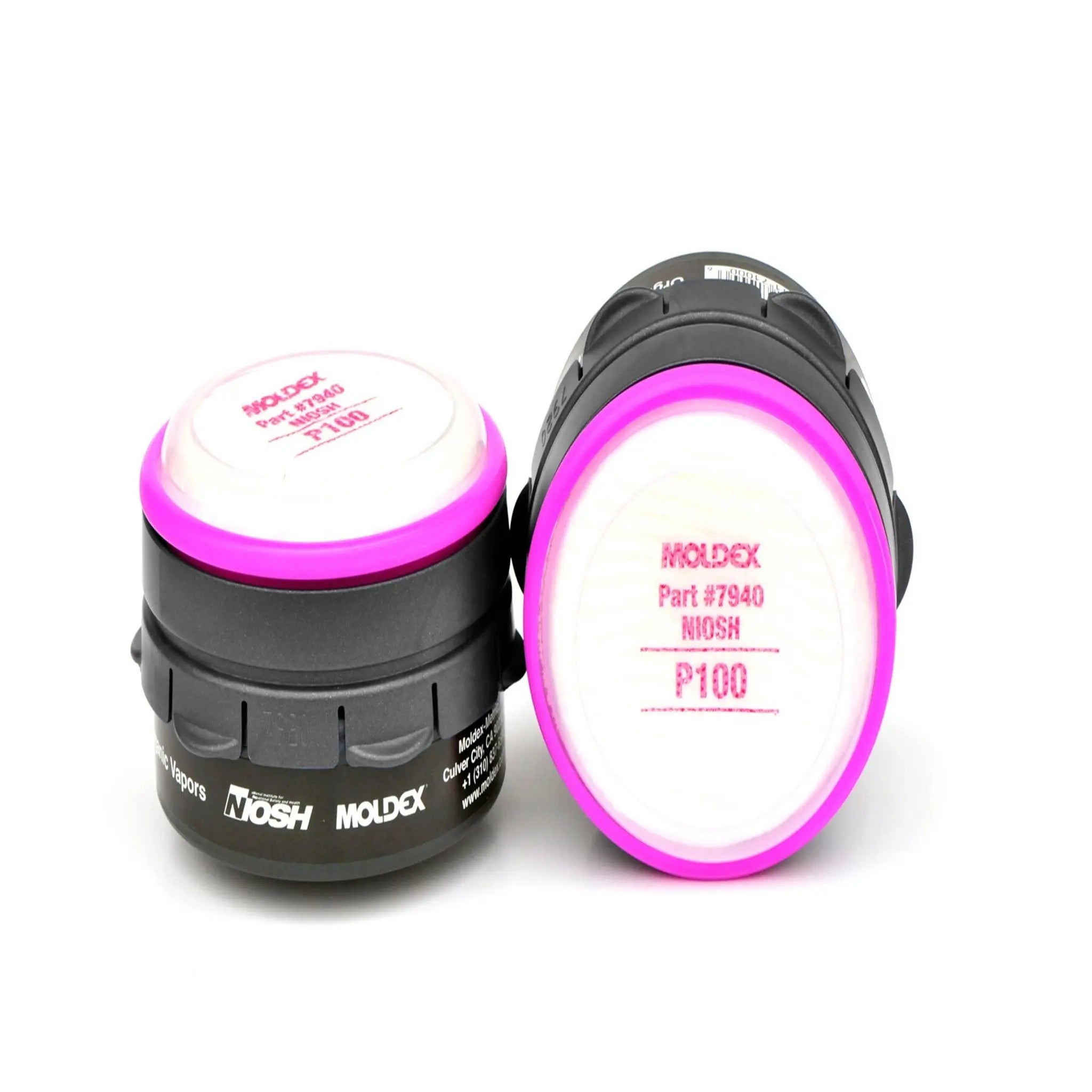 Moldex 7140 7000 & 9000 Series Combo Stacked Cartridge/Filter, Organic Vapor, Gray/Fuchsia, 1 Pair 