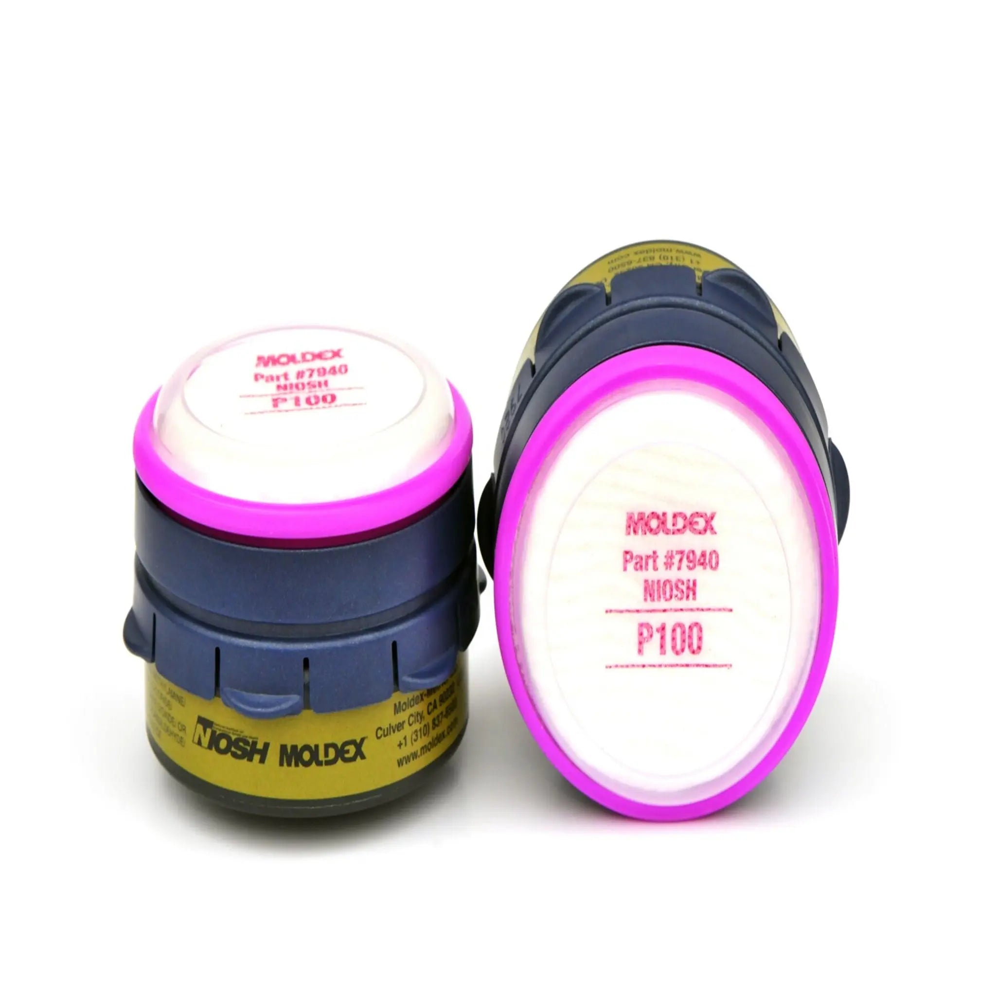Moldex 7640 7000/9000 Series Combo Stacked Multi-Gas/Vapor Cartridges, Gray/Fuchsia, 1 Pair 