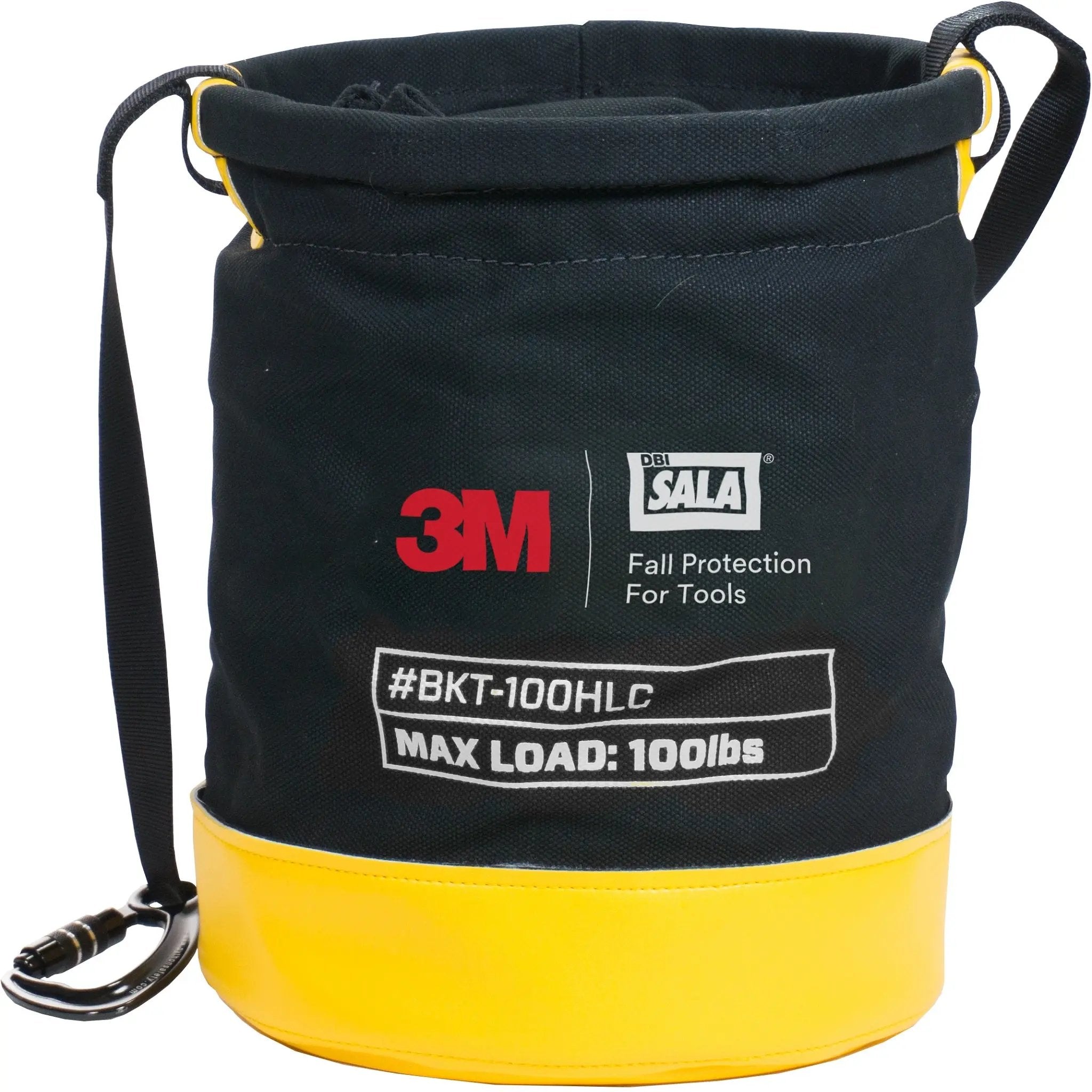 3M DBI-Sala 7100209335 1500134 Safe Bucket, 100 lb. Load Rated, Hook and Loop Canvas, Yellow/Black, 1 Each 