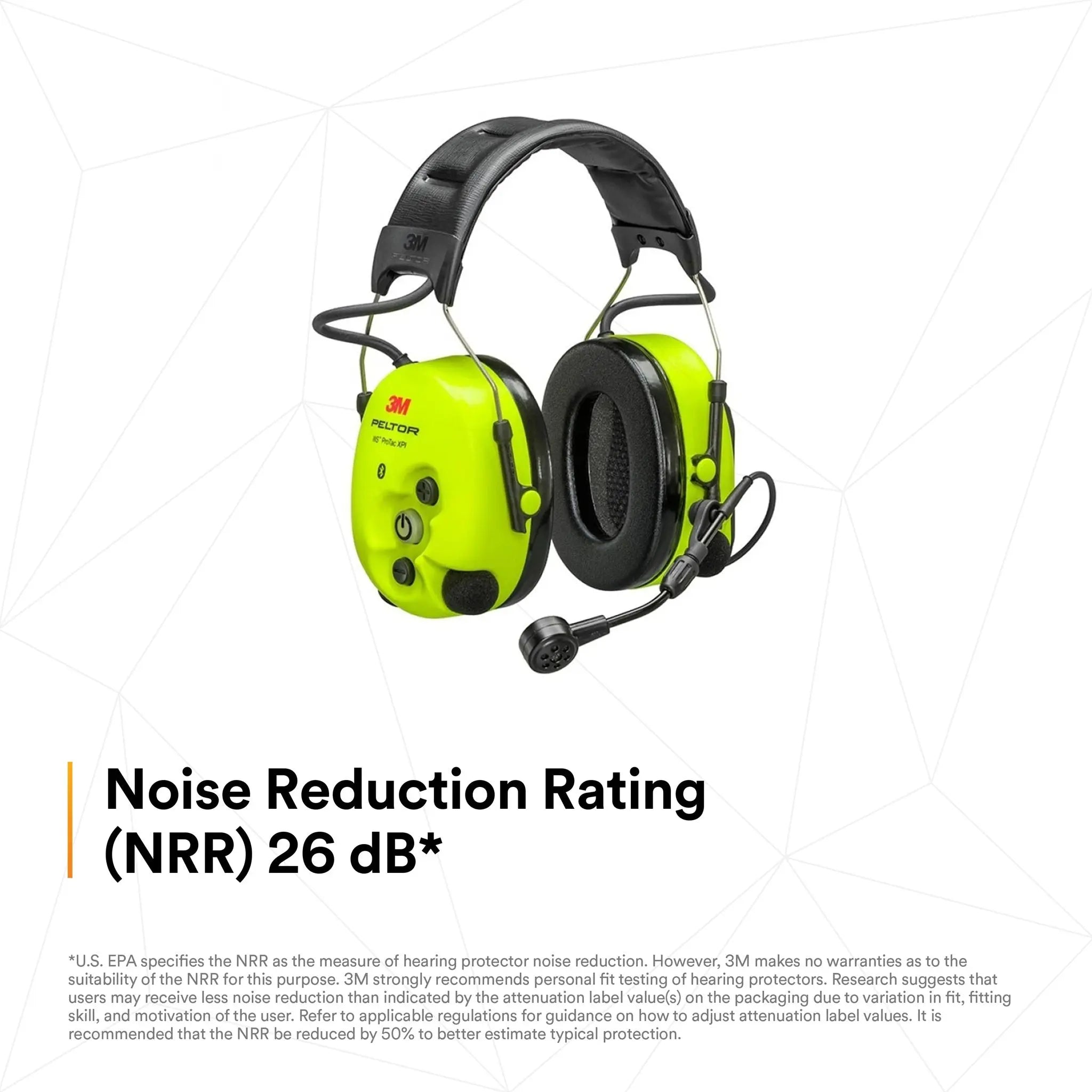 3M Peltor MT15H7AWS6 WS ProTac XPI Headset, Headband Style, Hi-Vis Yellow, 1 Each
