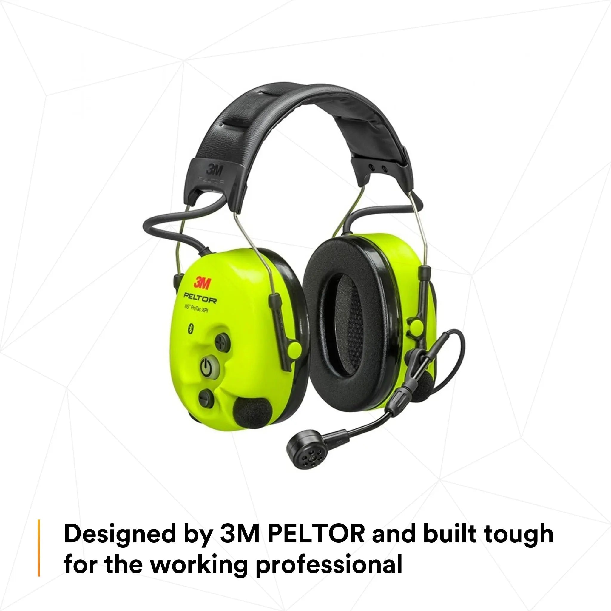 3M Peltor MT15H7AWS6 WS ProTac XPI Headset, Headband Style, Hi-Vis Yellow, built tough