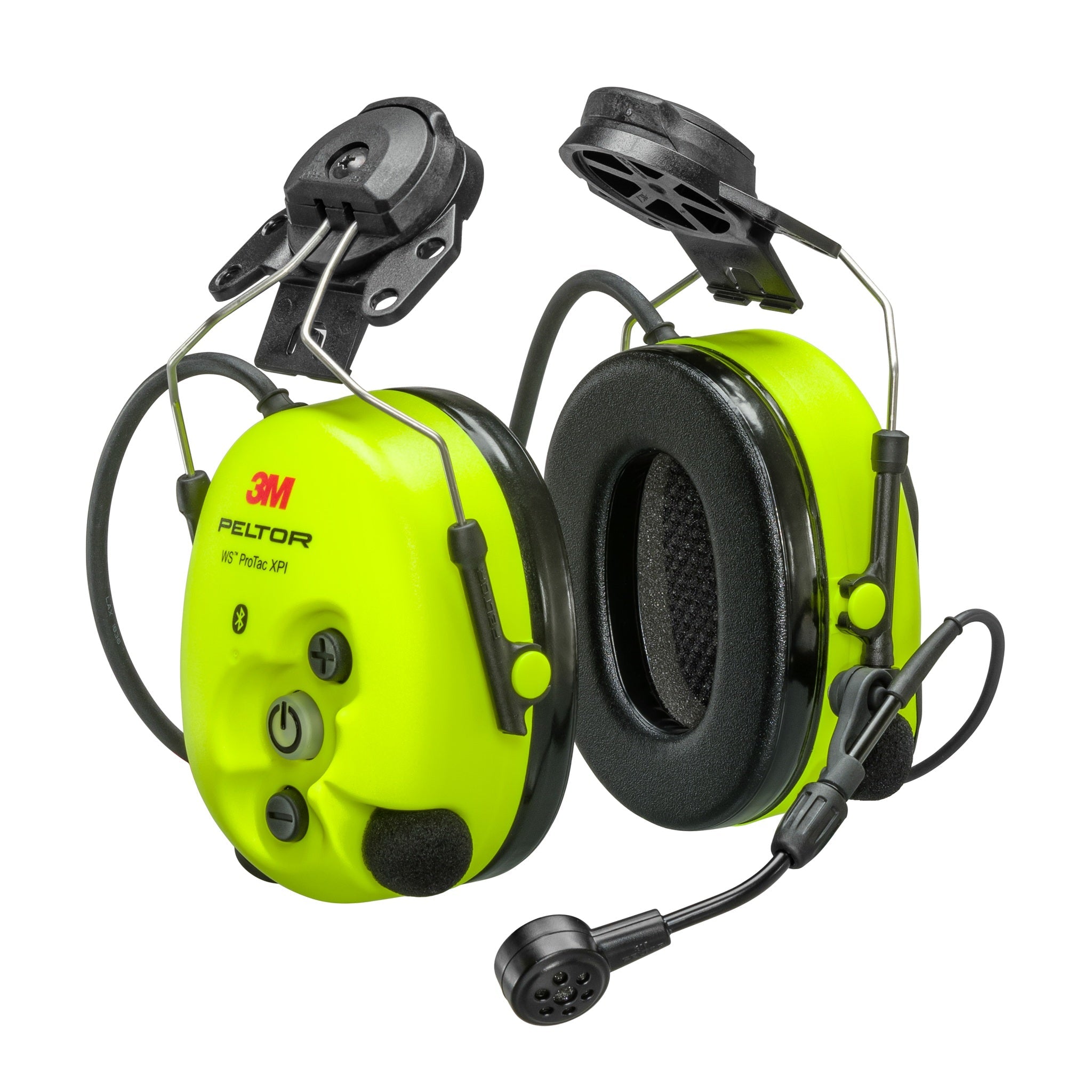 3M PELTOR MT15H7P3EWS6 WS ProTac XPI Headset, Hard Hat Attachment, Hi-Vis Yellow, 1 Each 