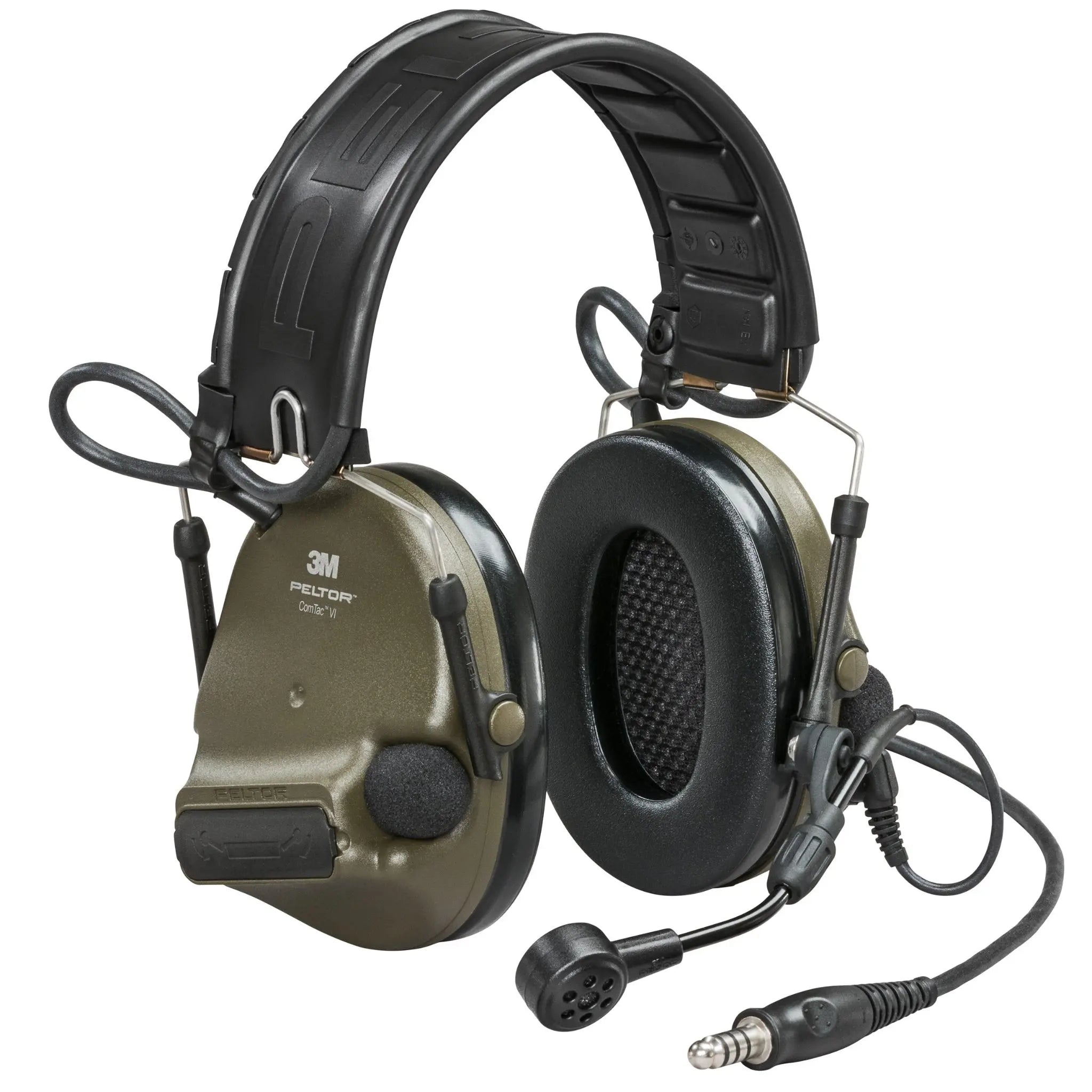 3M Peltor 7100202855 MT20H682FB-47N GN ComTac VI NIB Headset, Single Downlead, Headband w/ included ARC, Green, 1 Each 