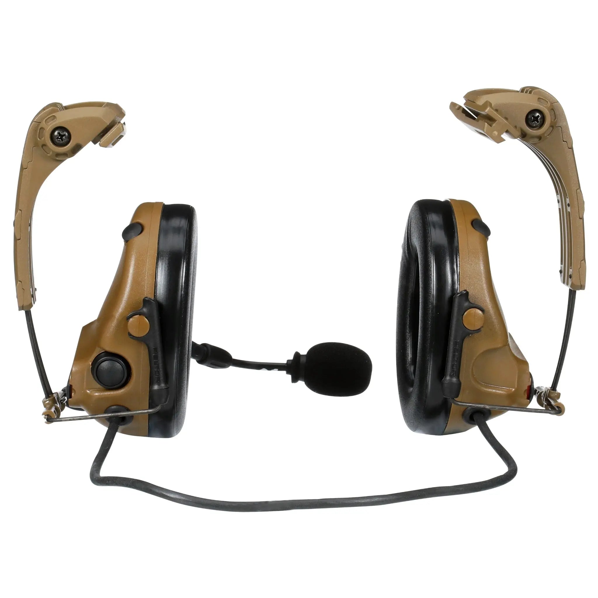 3M PELTOR MT20H682HPS-09N CY ComTac VI NIB Hearing Defender Headset, IHPS Attachment, Coyote Brown, Back View