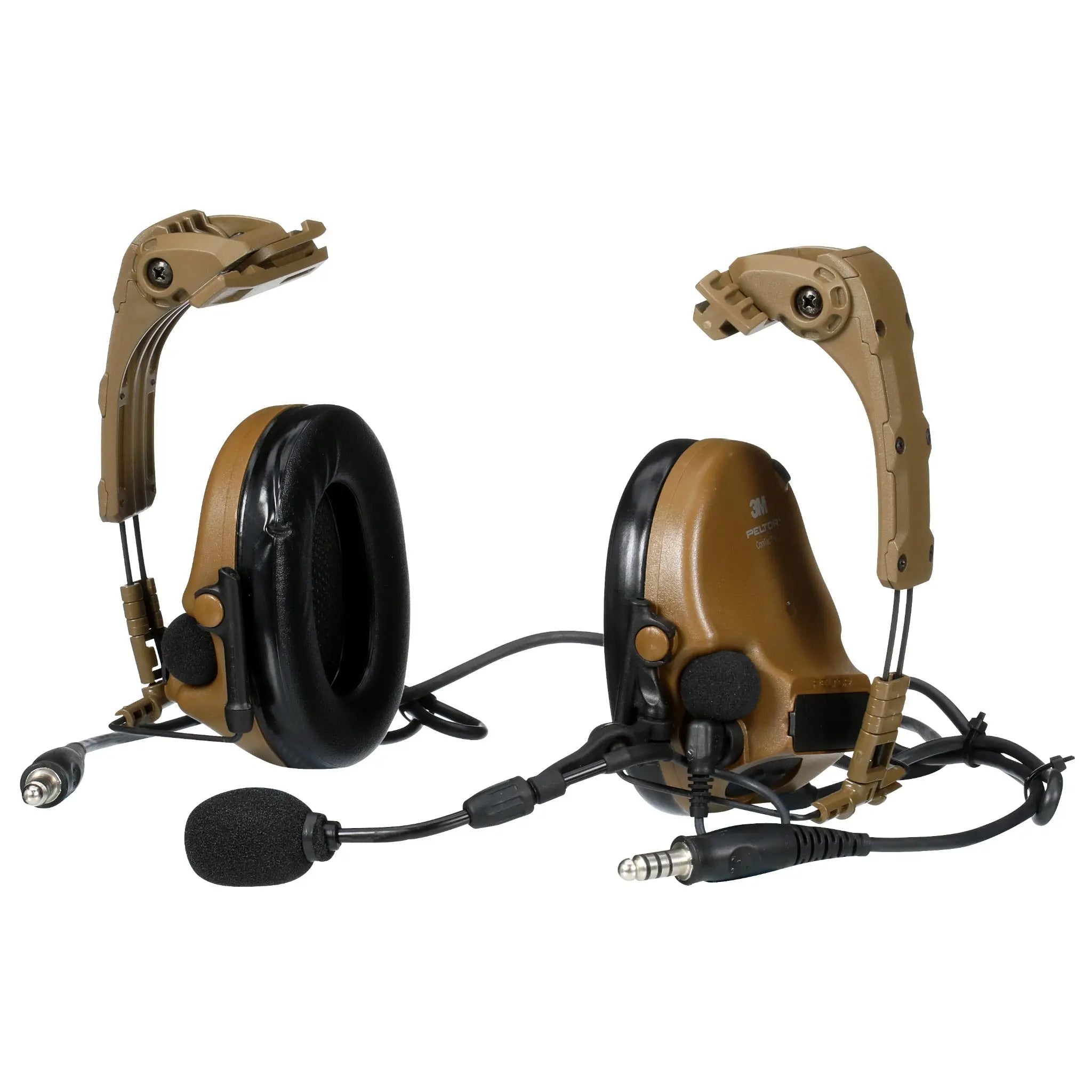 3M™ Peltor™ MT20H682HPS-19N CY ComTac VI NIB Headset, IHPS Attachment, Dual Lead, Coyote Brown, left side view