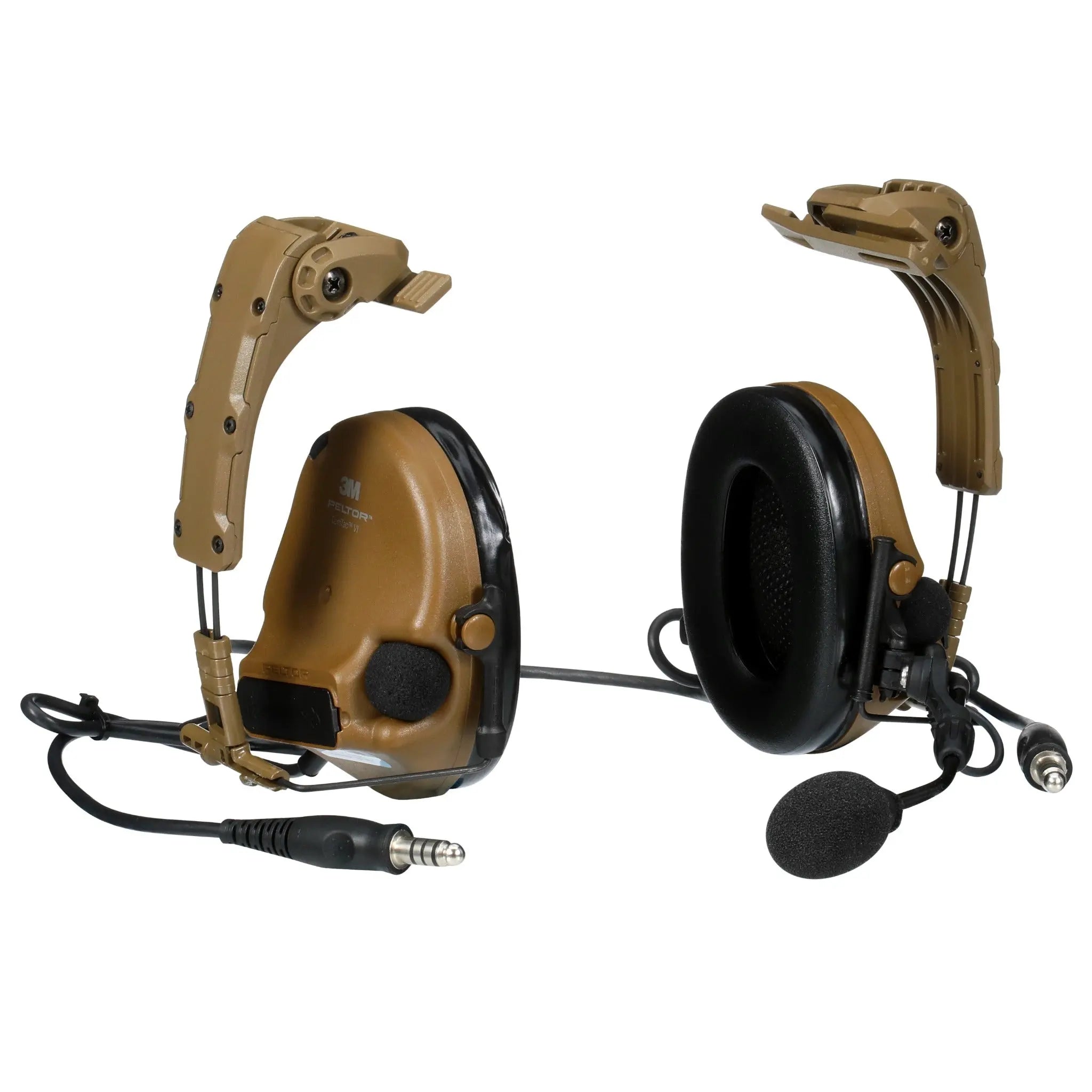3M™ Peltor™ MT20H682HPS-19N CY ComTac VI NIB Headset, IHPS Attachment, Dual Lead, Coyote Brown, right side view