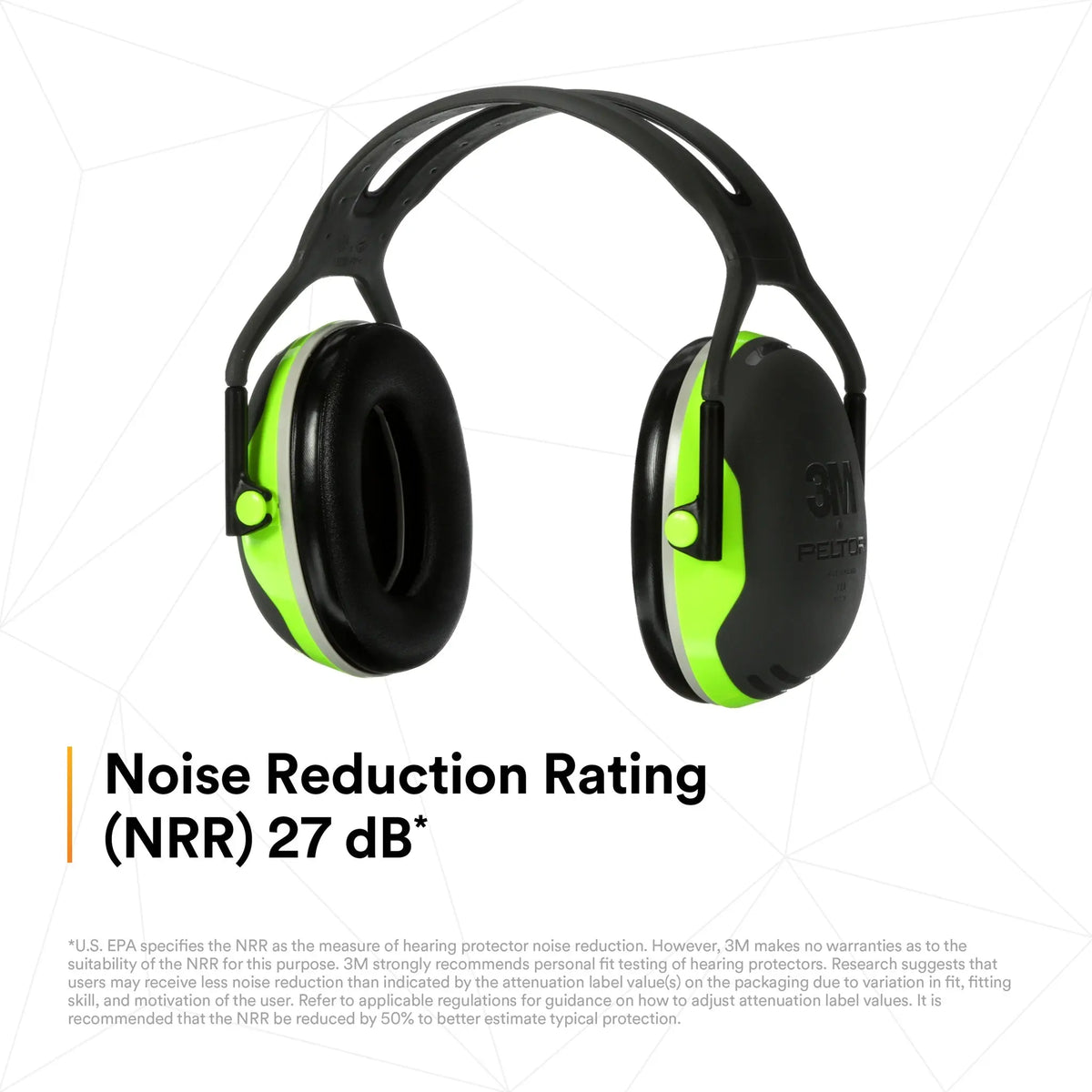 3M Peltor X4A Over-the-Head Earmuffs, Black, Universal, 1 Each, NRR 27 dB