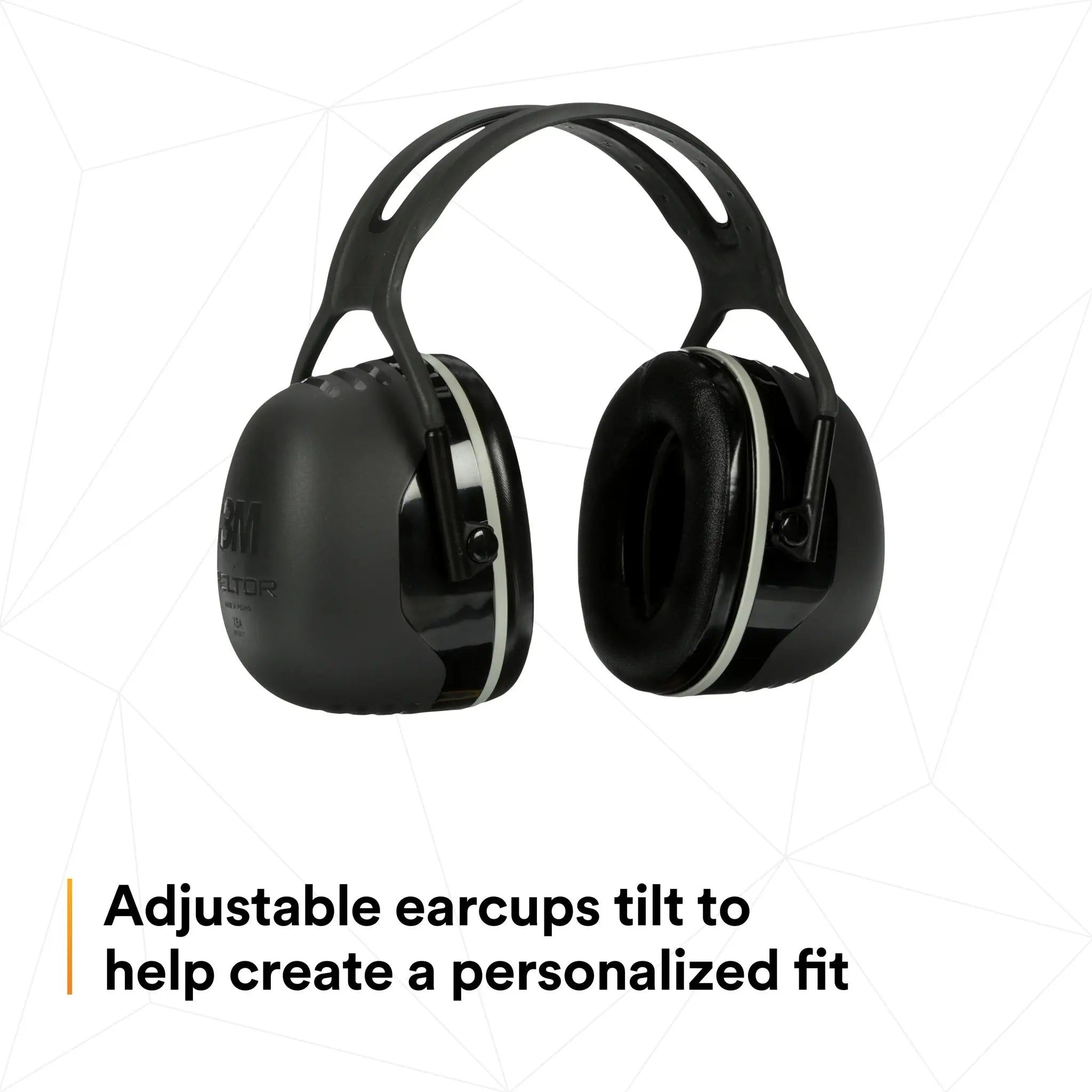 3M Peltor X5A Over-the-Head Earmuffs, Black, adjustable earcups