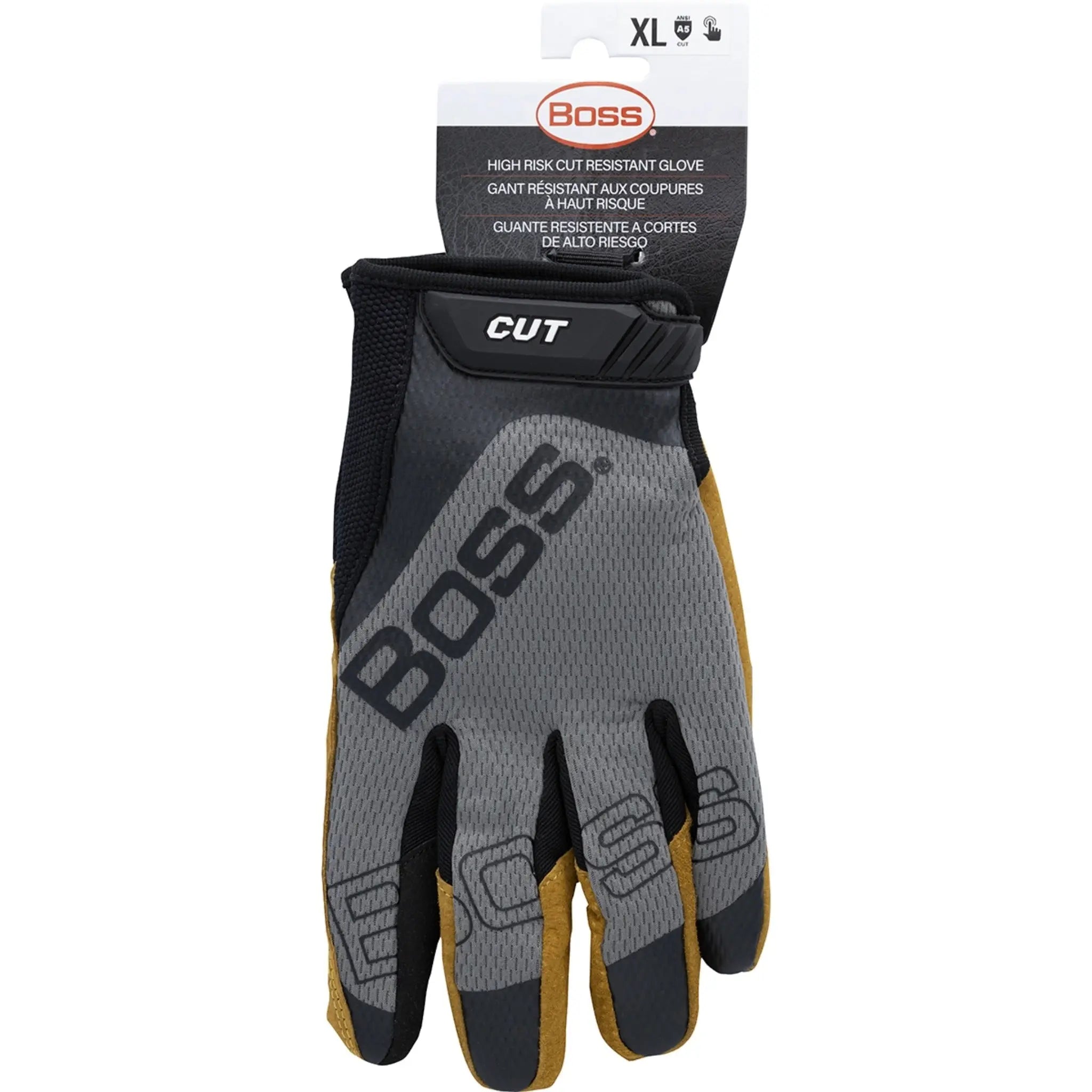 PIP Boss Cut 120-MC1325T Premium Pigskin Leather Palm with Mesh Fabric Back and Para-Aramid Cut Lining Gloves_Back_Image