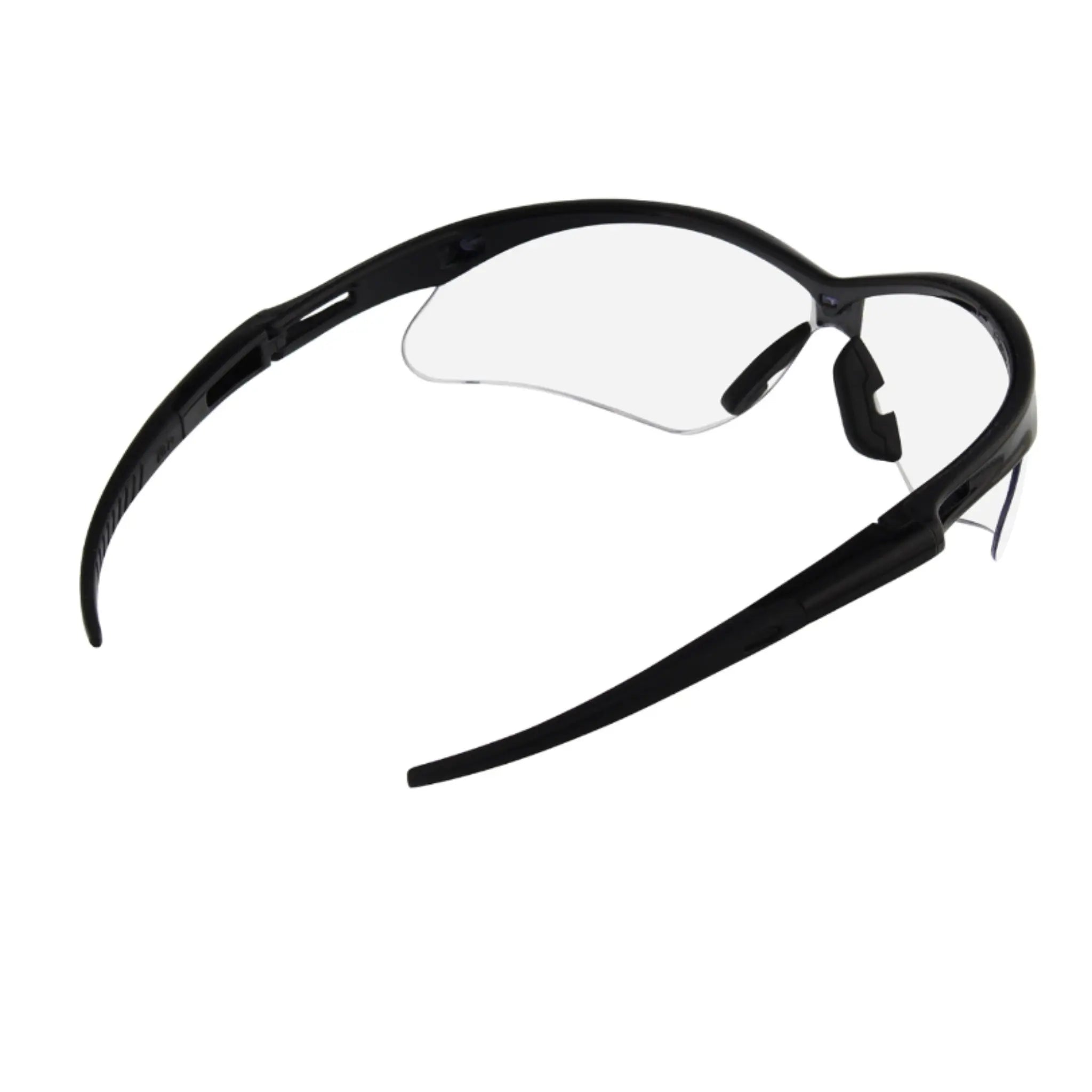 PIP Anser 250-AN-10111 Semi-Rimless Safety Glasses with Anti-Scratch Coating, Black Frame, Clear Lens, One Size, Back Left