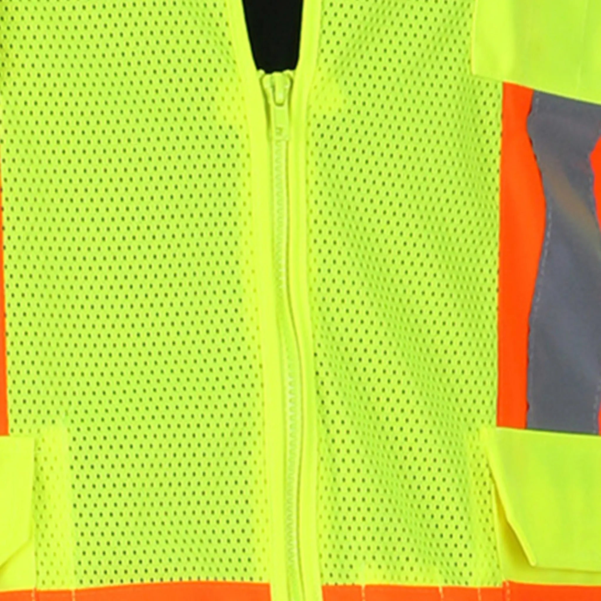 PIP 302-0500M-LY/XL ANSI Type R Class 2 Two-Tone Eleven Pocket Mesh Surveyors Vest, Hi-Vis Yellow, X-Large, 1 Each 