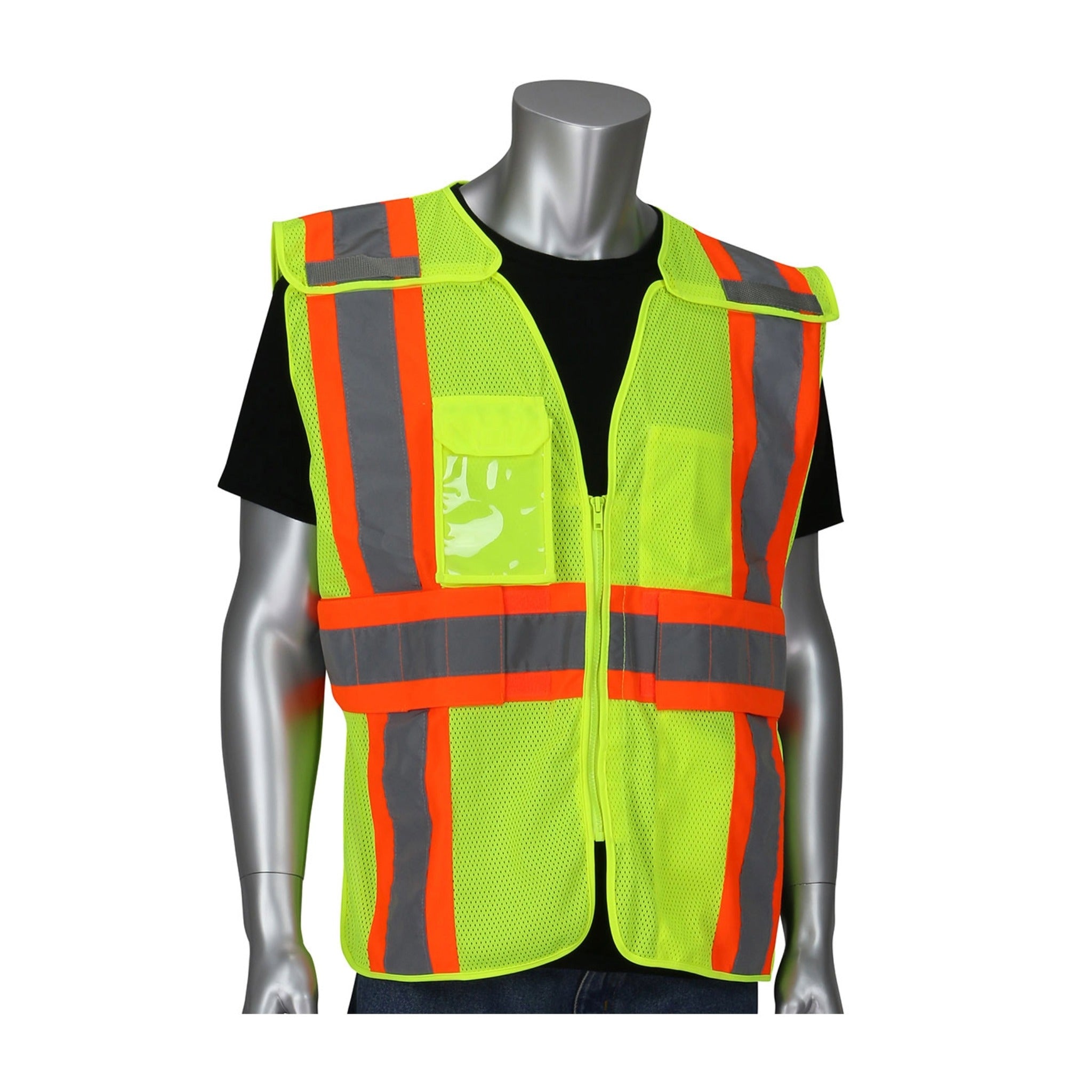 PIP 302-0590 ANSI Type R Class 2 Expandable Two-Tone Mesh Breakaway Vest_Yellow