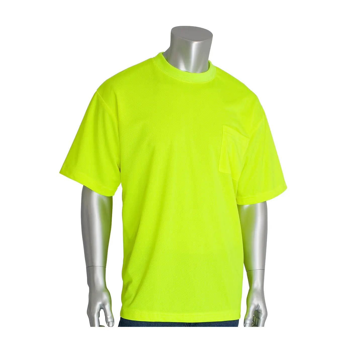 PIP 310-CNTSNLY-L Non-ANSI Short Sleeve T-Shirt, Hi-Vis Yellow, Large, 1 Each 