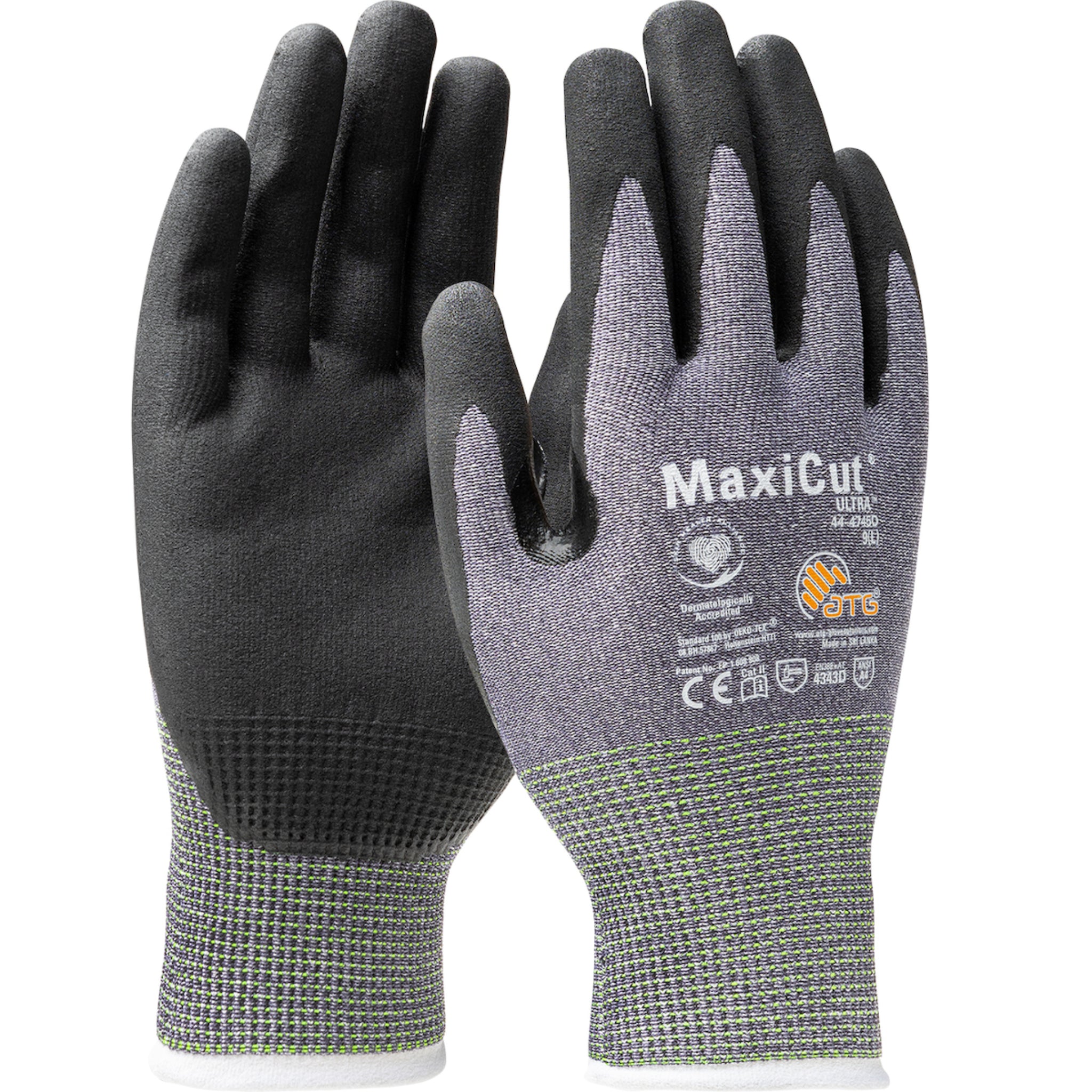 PIP MaxiCut Ultra 44-4745D Glove, Seamless Knit Premium Nitrile Coated MicroFoam Grip on Palm and Fingers, Gray, 1 Dozen