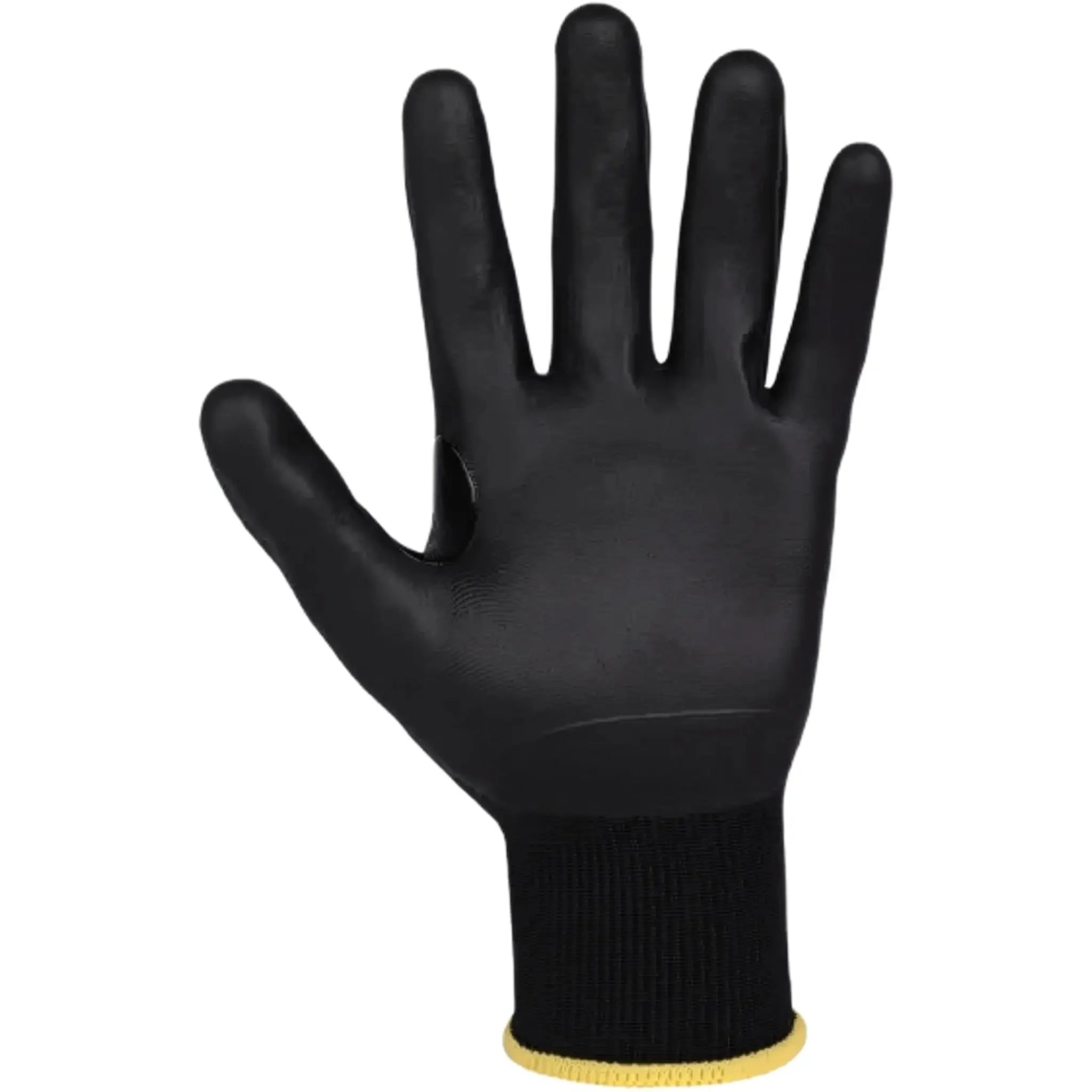 Honeywell 22-7518B/8M CoreShield A2/B Coated Cut Resistant Gloves, HPPE Grey Liner, Nitrile Micro-Foam Black Coating, 18 gauge, Size 8 - Medium, Bag of 10-front