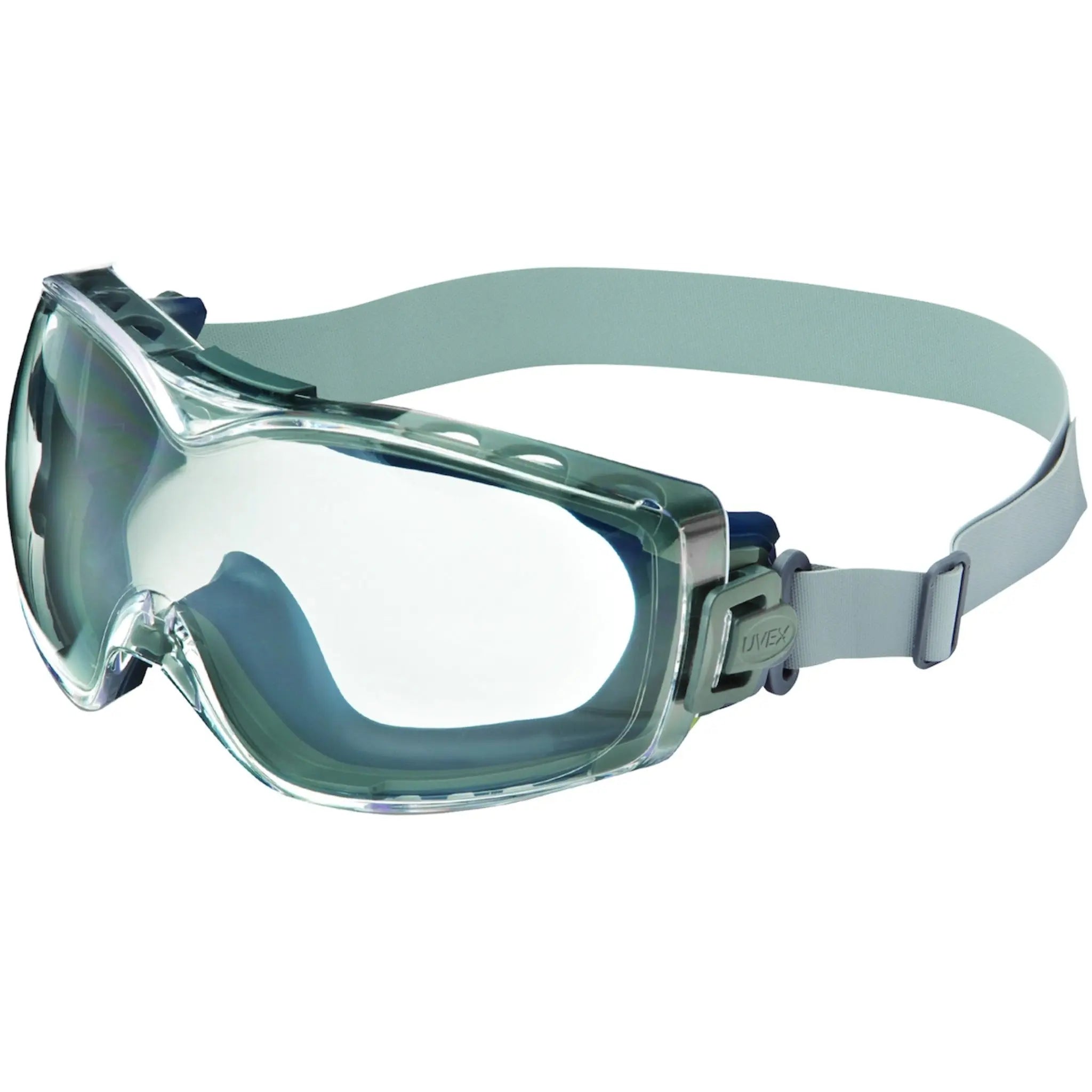 Honeywell S3970HS Uvex Stealth OTG Indirect Vent Chemical Splash Impact Over The Glasses Goggles, Navy Blue Frame, Clear HydroShield Anti-Fog Lens-main