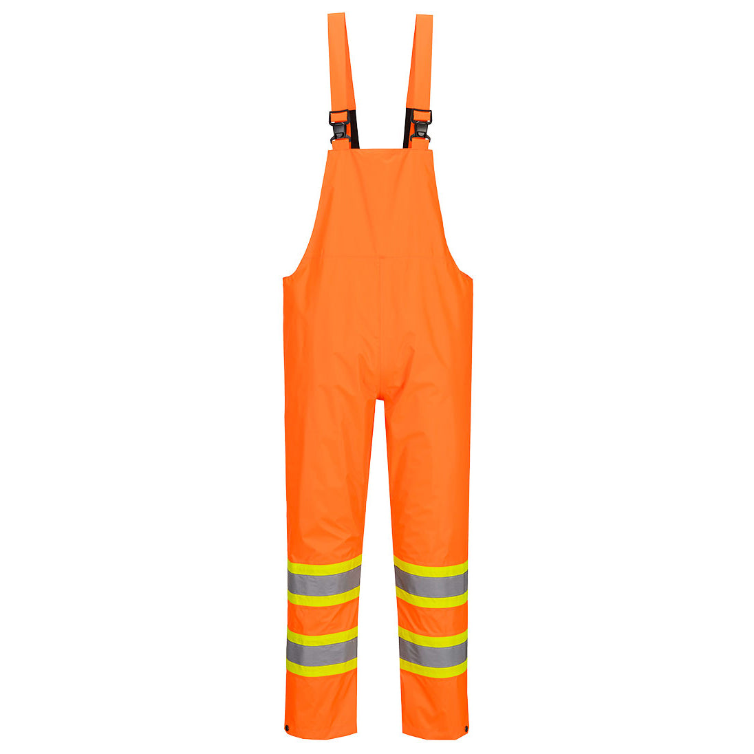 Port West CA449 Hi-Vis Contrast Tape Rain Bib and Brace, Orange