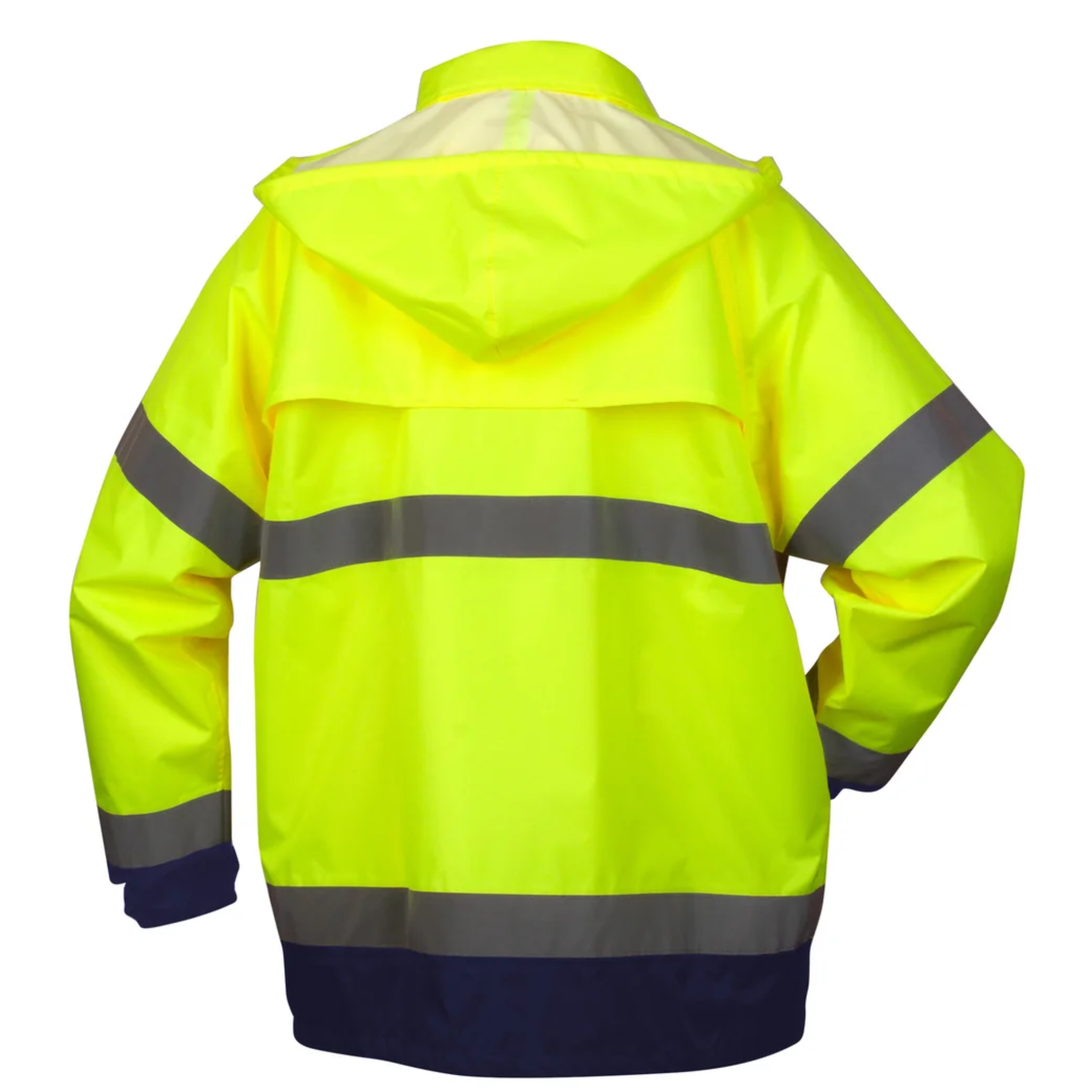 PYRAMEX RRWJ3110 ANSI Type R Class 3 Breathable Polyester with Polyurethane Coating Rain Jacket, Hi-Vis Lime, 1 Each