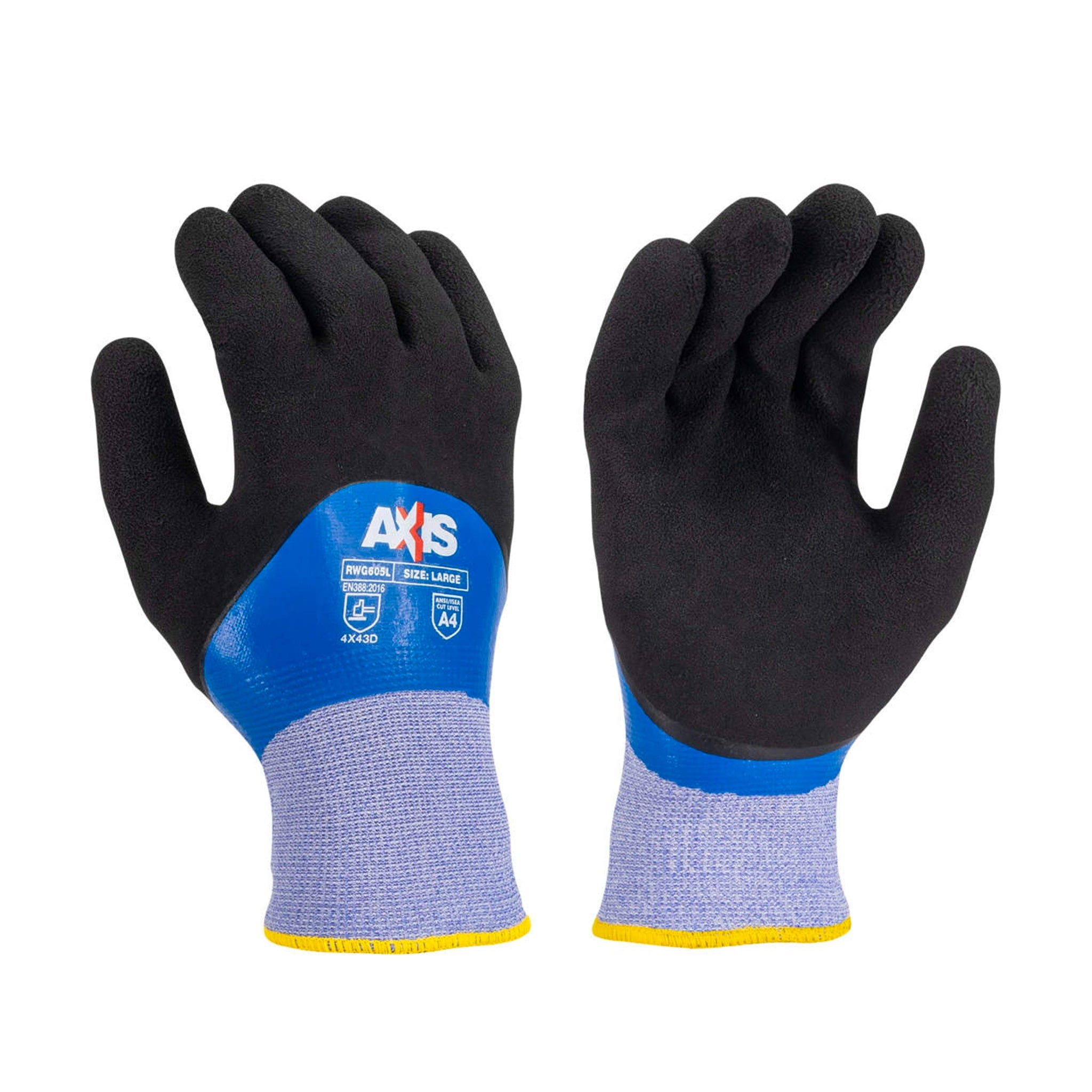Radians RWG605 Cut Protection Level A4 Cold Weather Glove, Blue, 1 Pair 