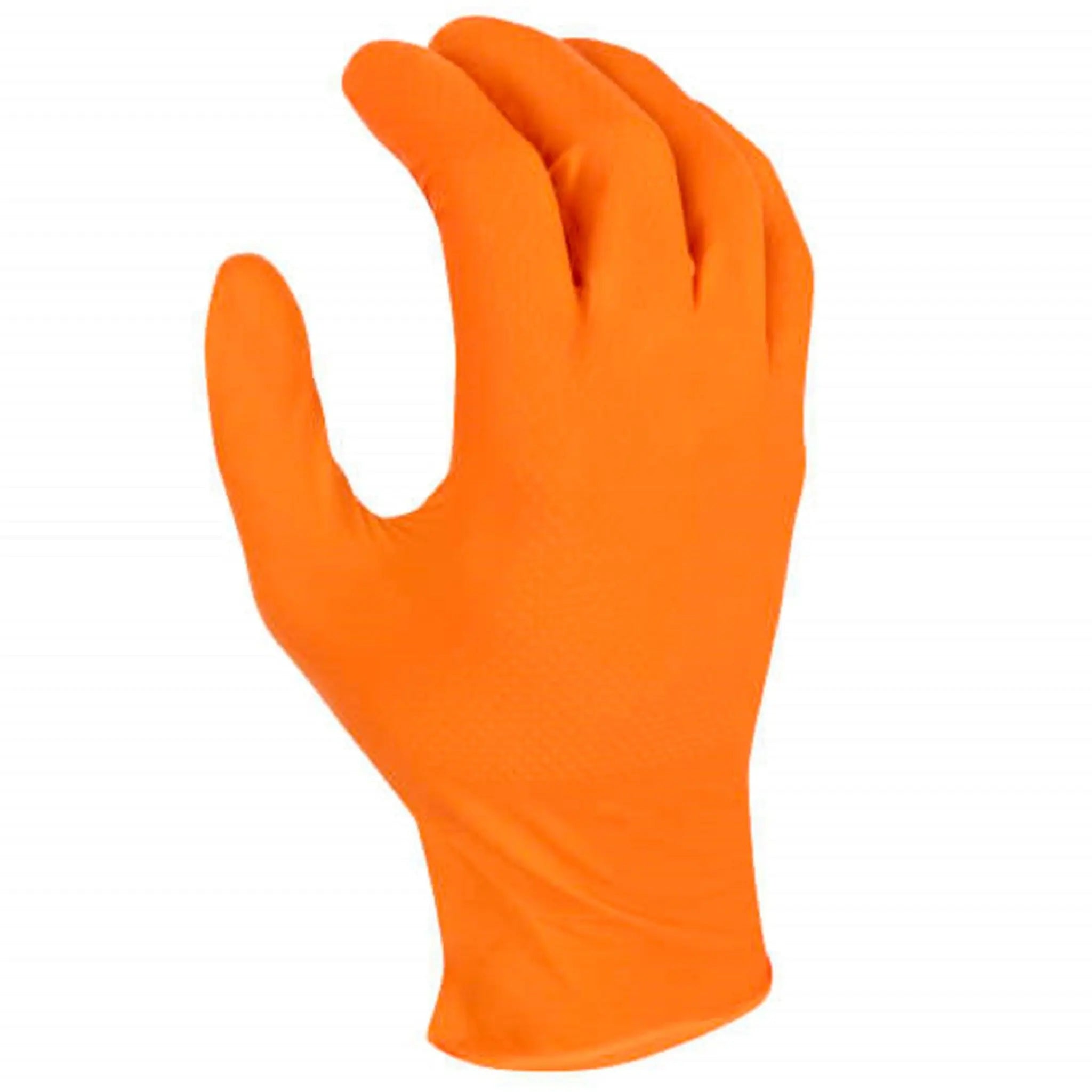Radians RWG9608 8 Mil Nitrile Diamond Grip Disposable Industrial Grade Glove, Orange, Right