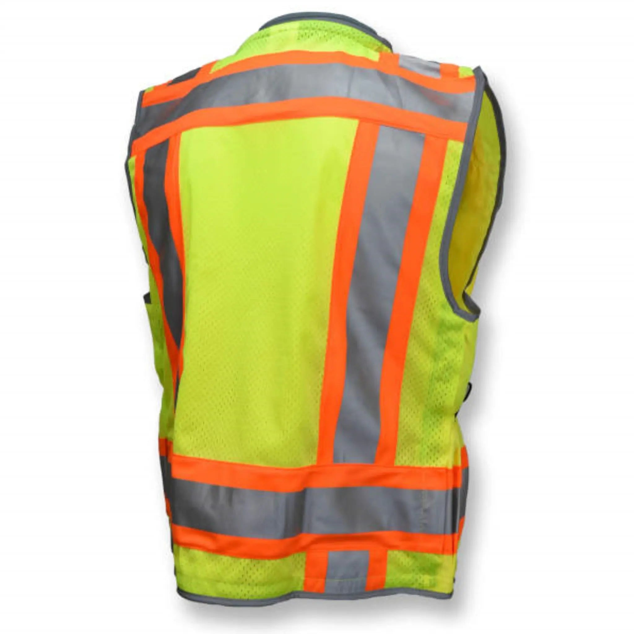 Radians SV55-2ZGD Class 2 Heavy Woven Two-Tone Engineer Vest, Hi-Vis Green, 1 Each 