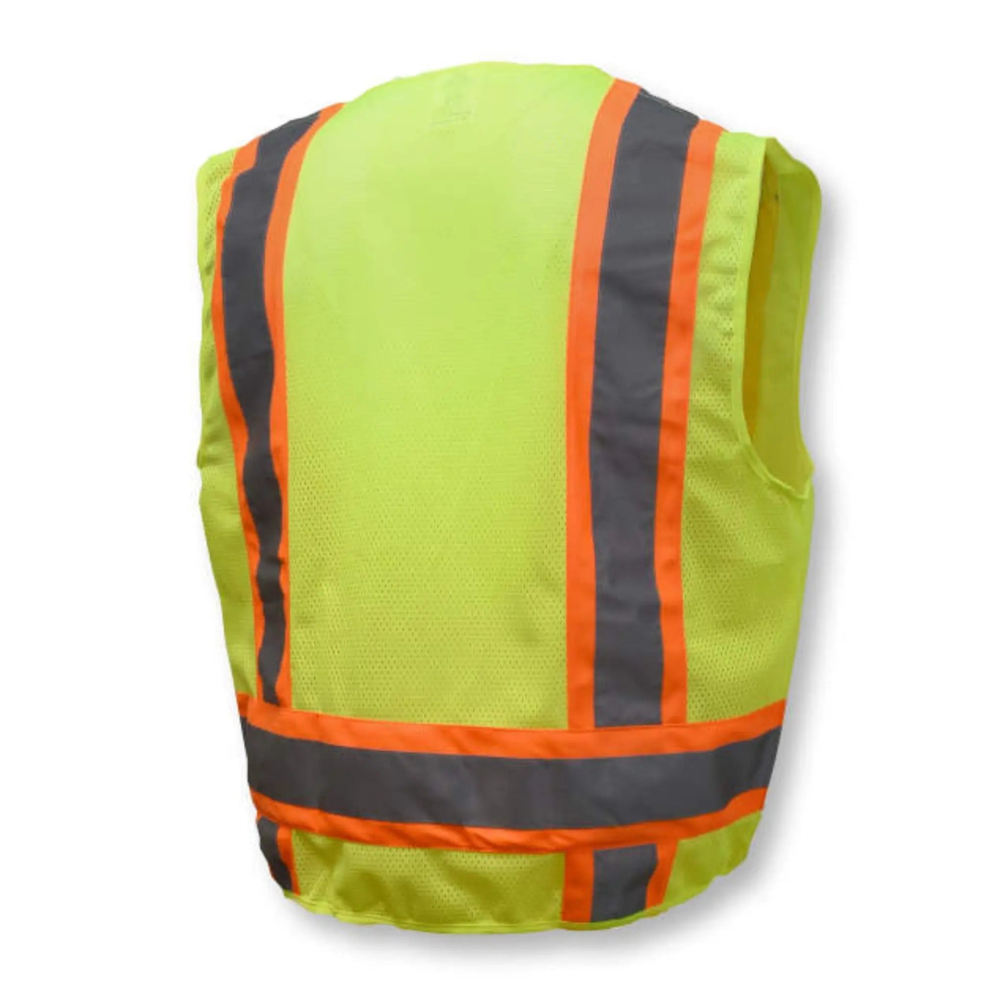 Radians SV6G Type R Class 2 Solid Front/Mesh Back Surveyor Safety Vest, Hi-Vis Green, 1 Each, Back View