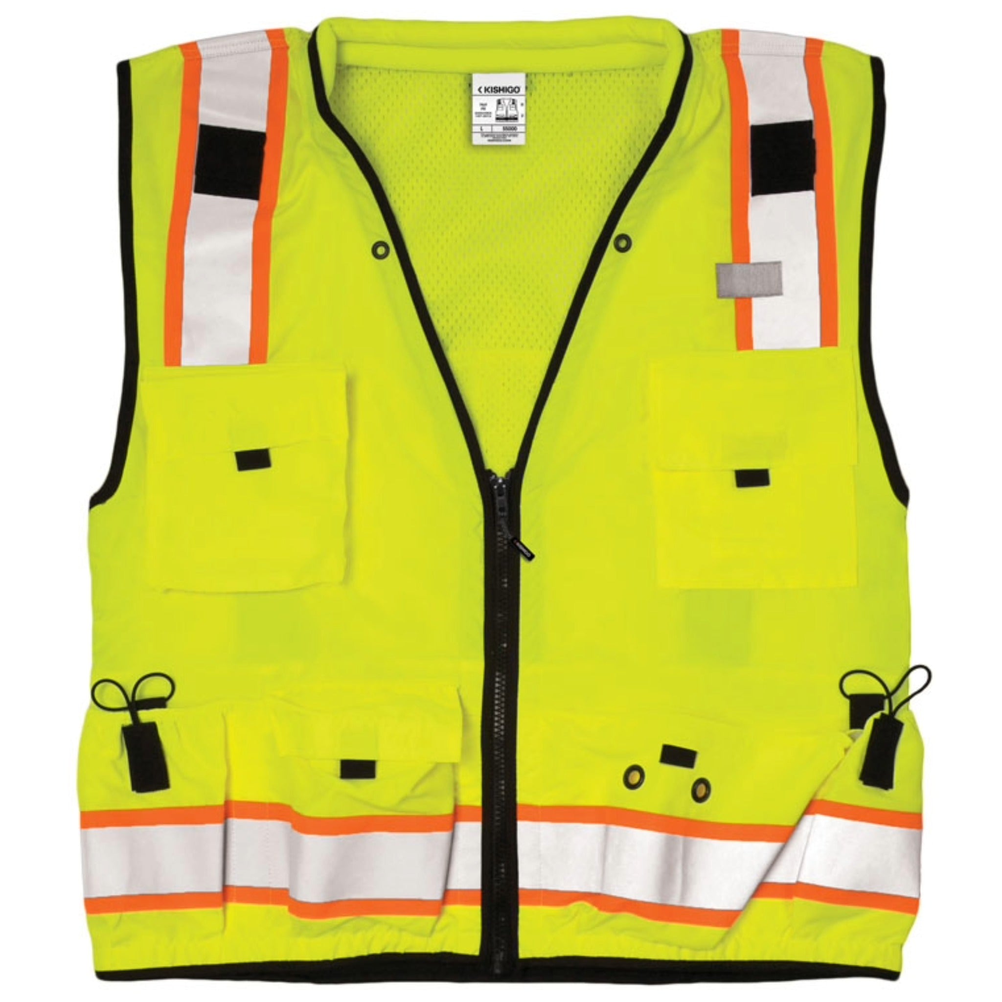 Kishigo S500 Professional Surveyors Vest, Type R, Class 2, Lime, 1 Each