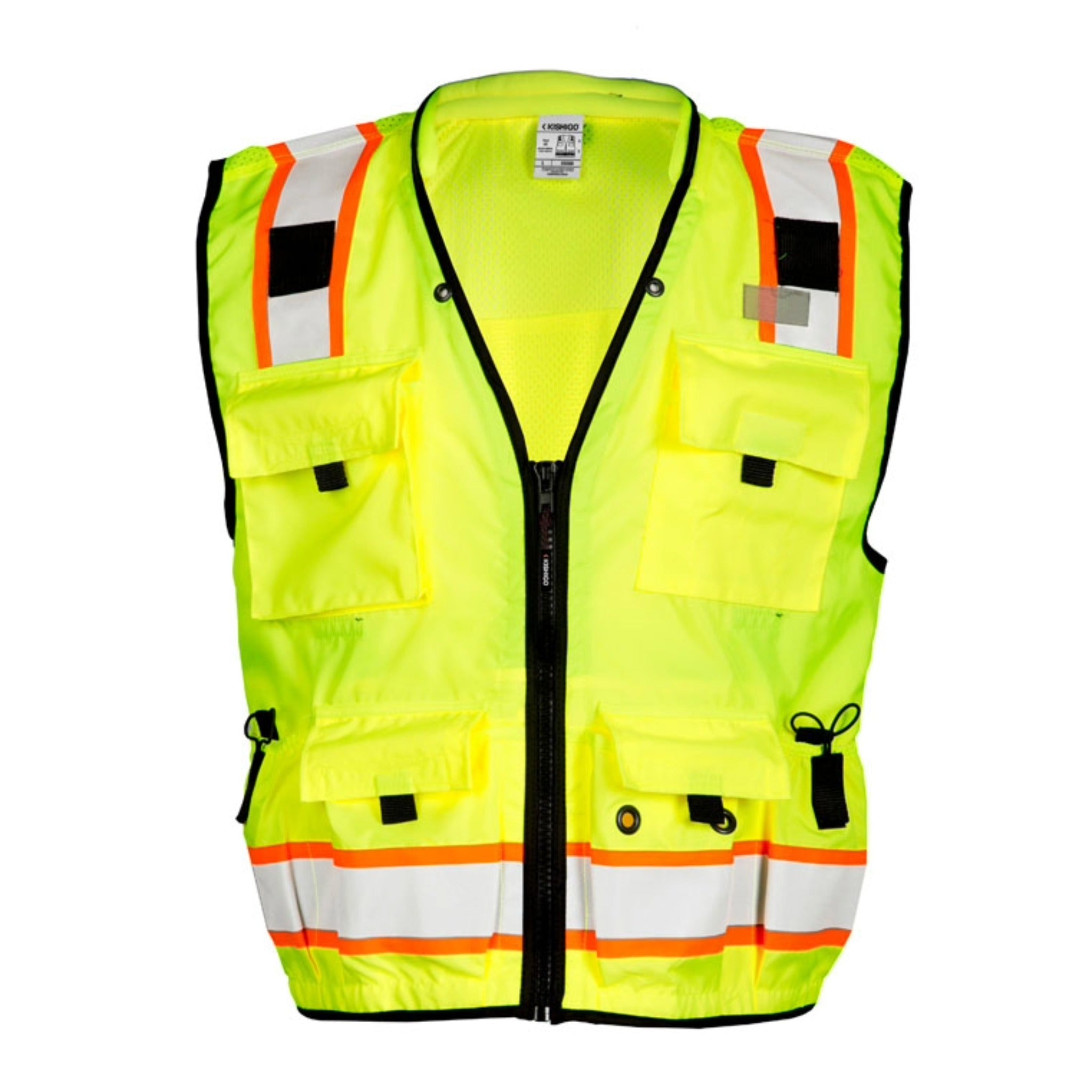 Kishigo S500 Professional Surveyors Vest, Type R, Class 2, Lime, 1 Each