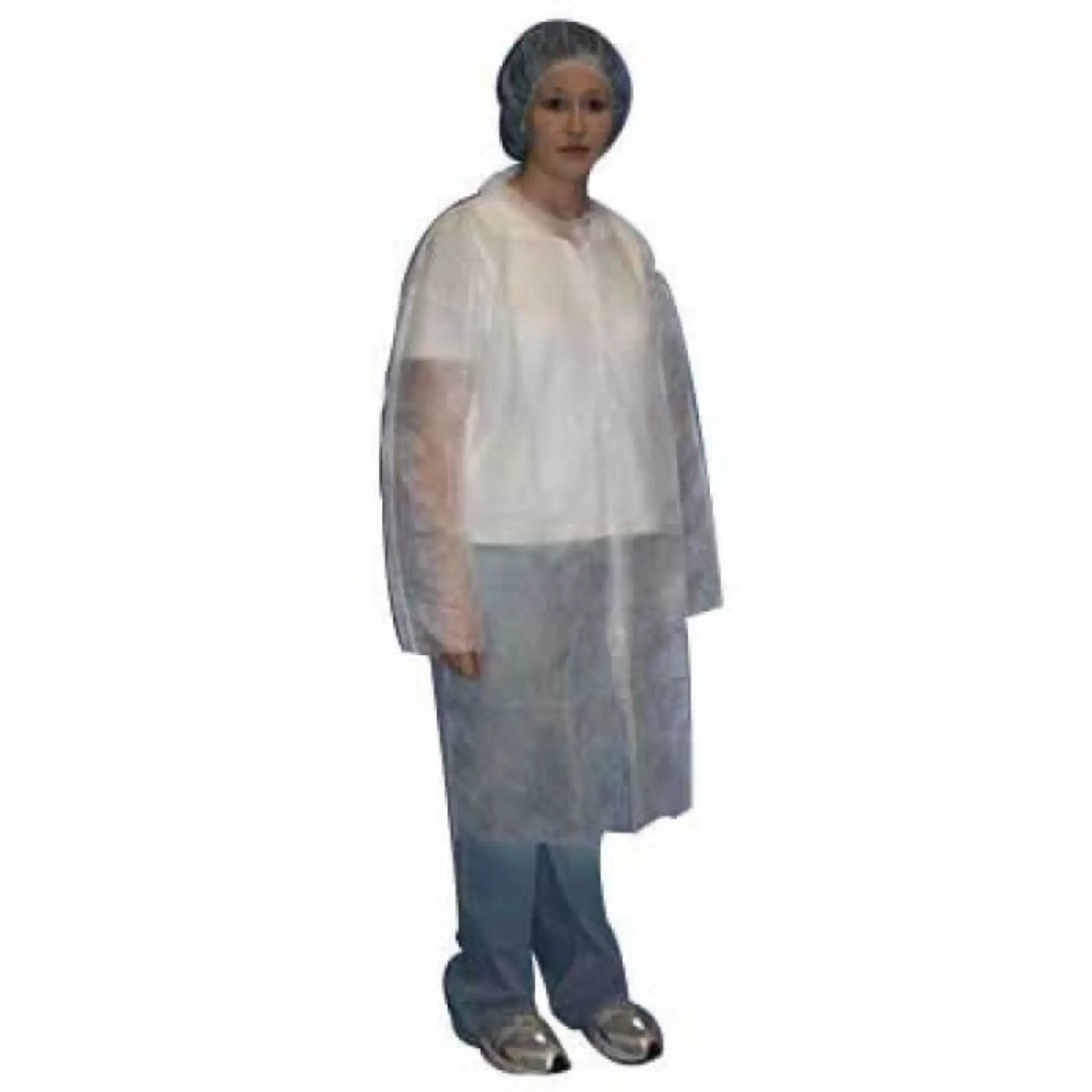 Malt Impact M1710B-M Long Sleeve Polylite Labcoat Snap Front, No Pockets, Blue, Medium, Case of 30, Main Image
