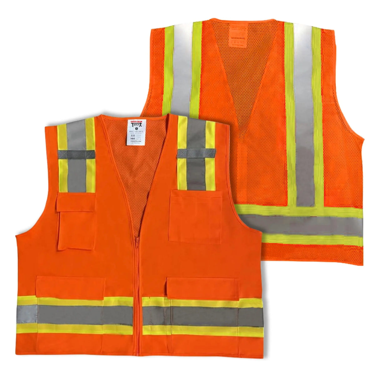 Safety Vest | ANSI High Visibility Yellow & Orange Reflective Vests