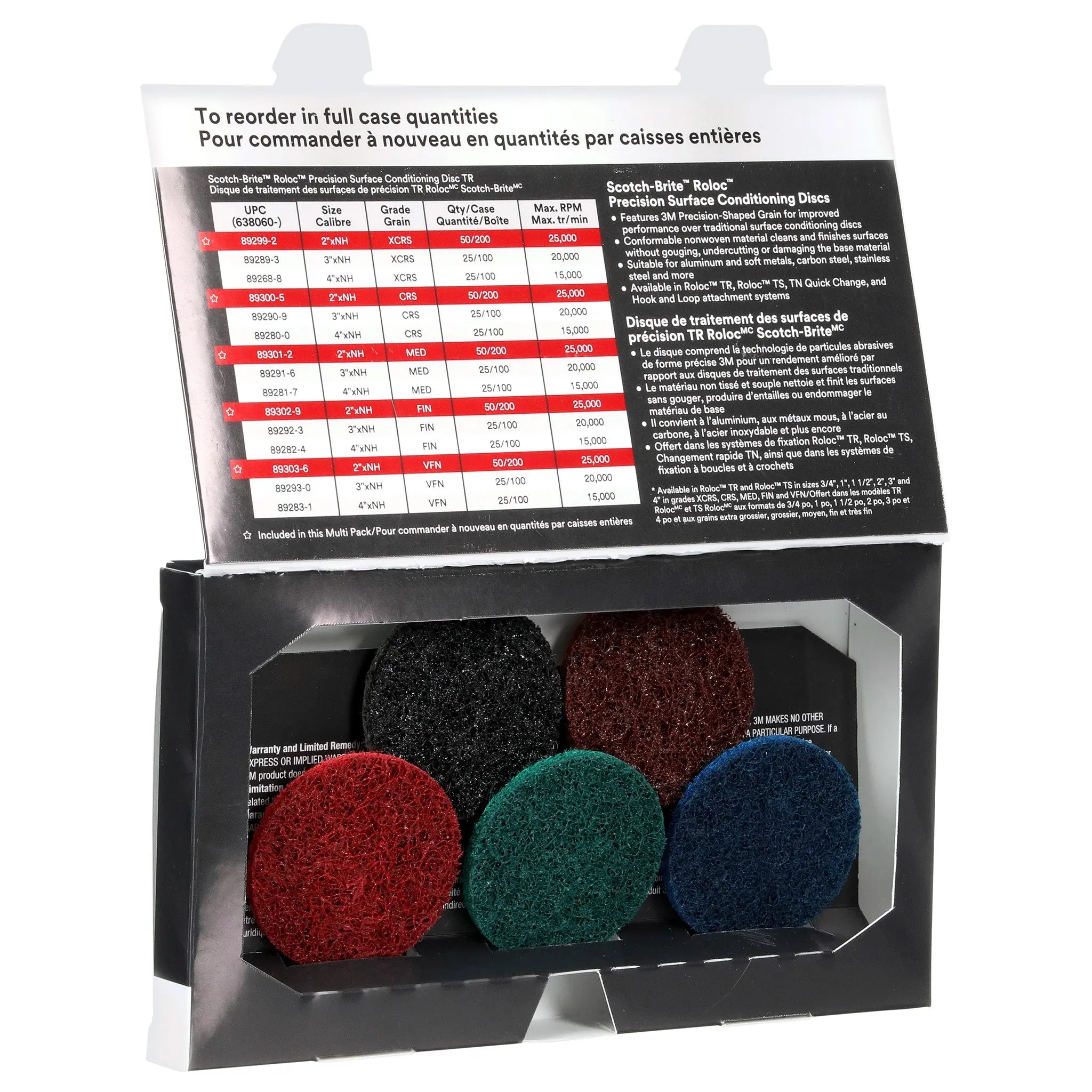 Scotch-Brite Roloc Precision Surface Conditioning Disc PN-DR TR 2 in Multi-Grade, Case of 10 