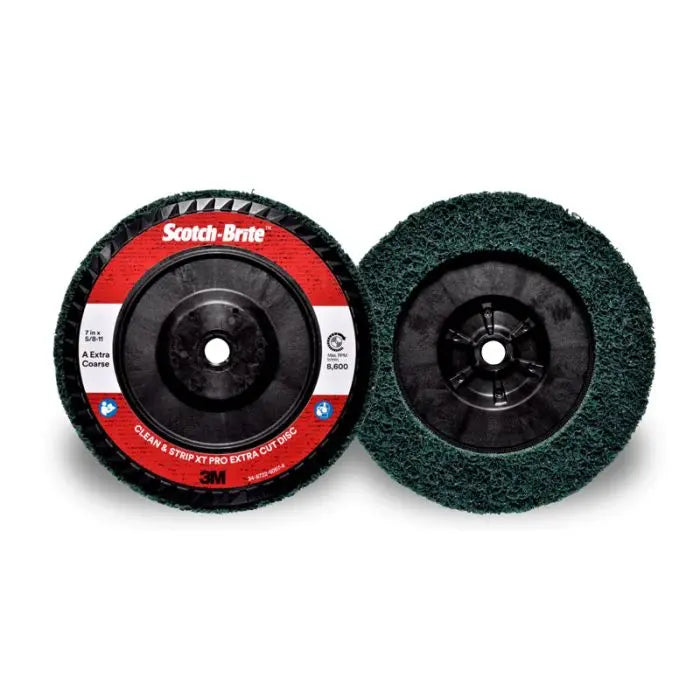 Scotch-Brite™ Clean and Strip XT Pro Extra Cut Disc, T27 Quick Change, 7 in x 5/8 in-11, A XCS, 5 per case