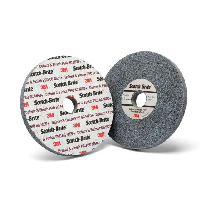 Scotch-Brite™ Deburr and Finish PRO Unitized Wheel, 6 in x 1/2 in x 1 in 6C MED+, Case of 8