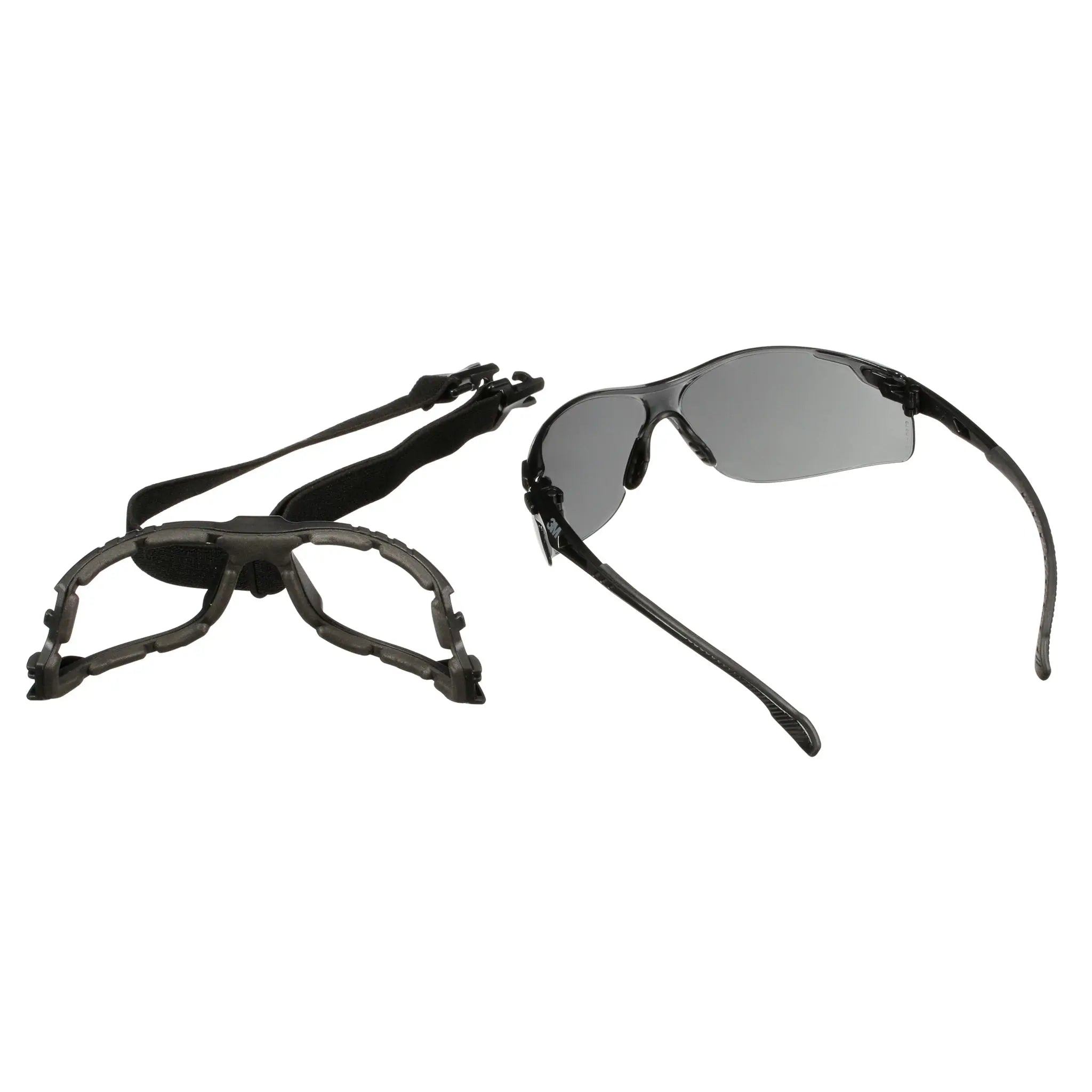 3M Solus 1000 Series, S1502SGAF-KT, Blk Temples, Scotchgard Anti-Fog Coating, Gray AF-AS lens, Foam-Strap, 20 ea-Case 